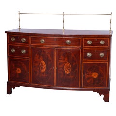 Antique English Georgian Mahogany Inlaid & Banded Sideboard, C1810