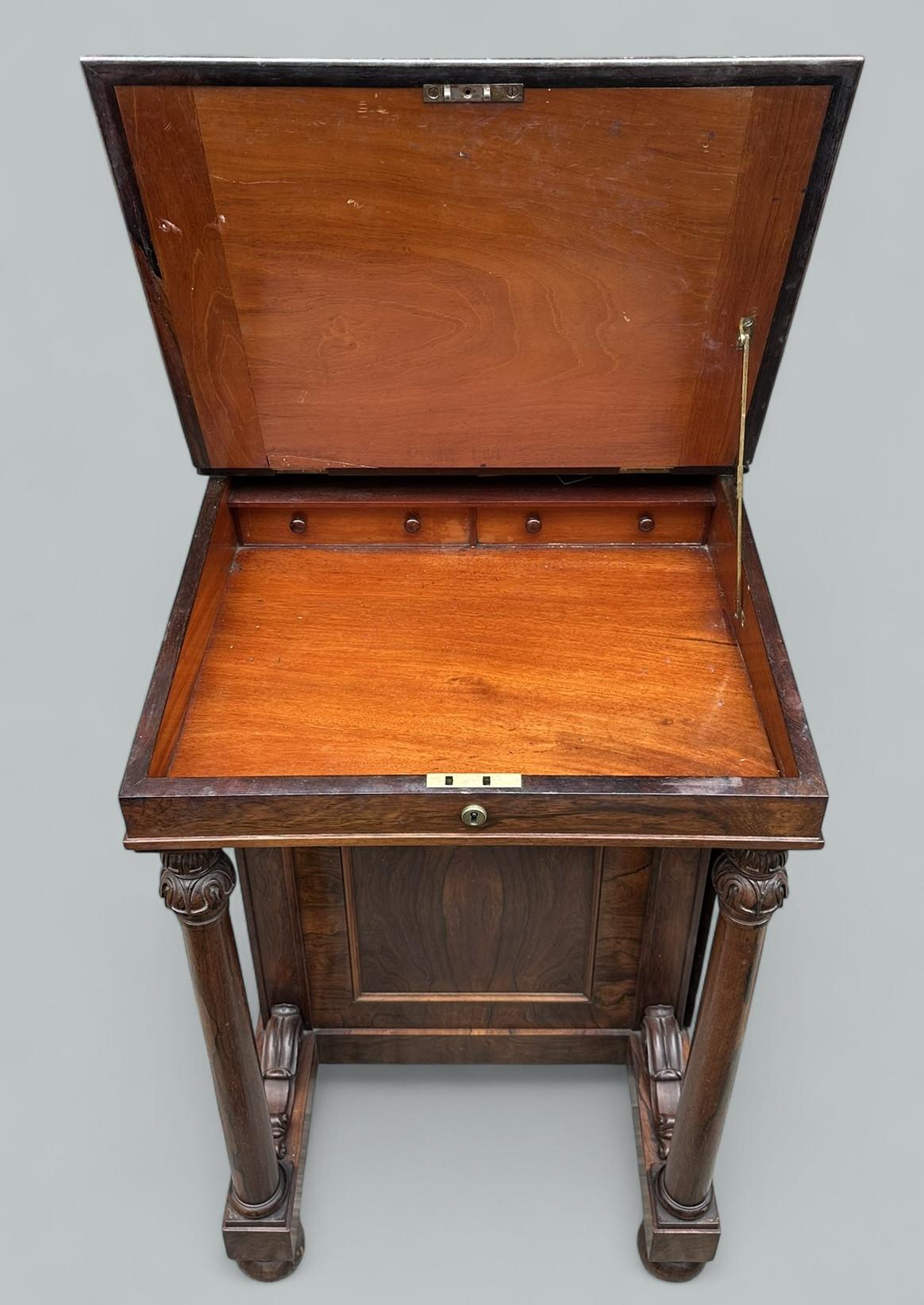 Mogano Antique English Regency Mahogany Davenport Writing Desk Occasional Side Table in vendita