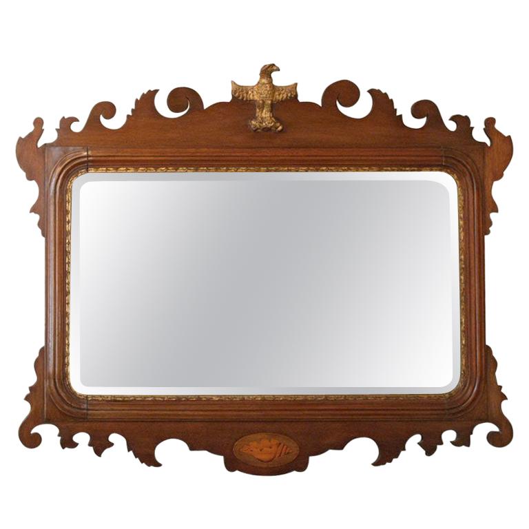 Antique English Georgian Mahogany Mirror