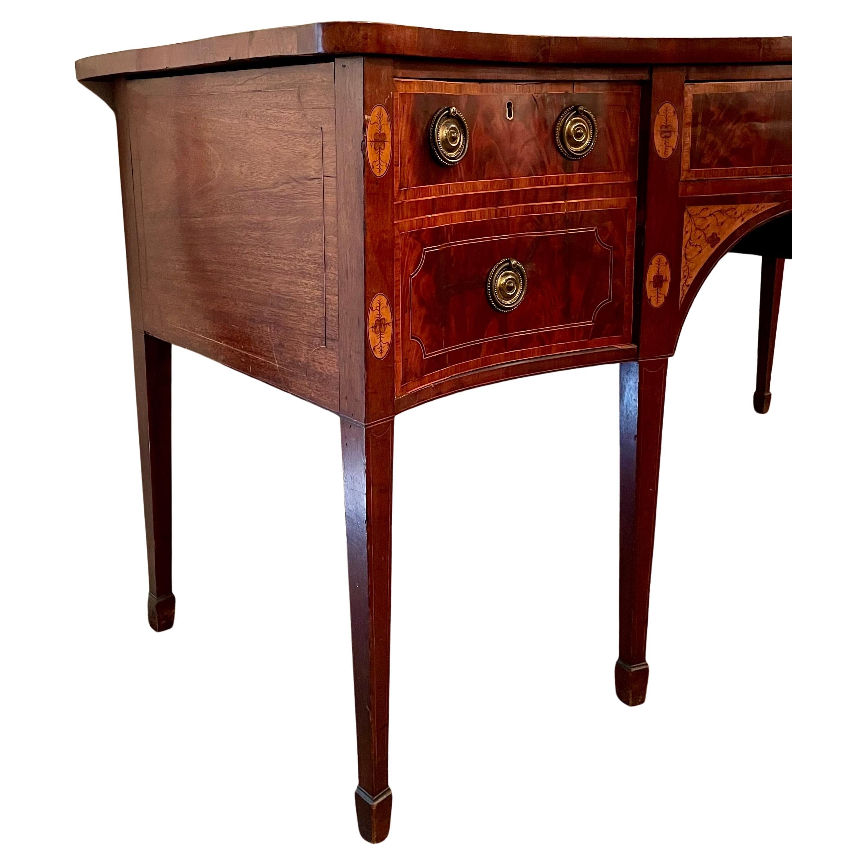 Antique English Georgian Mahogany Sideboard with Inlay, Circa 1800. For Sale 3