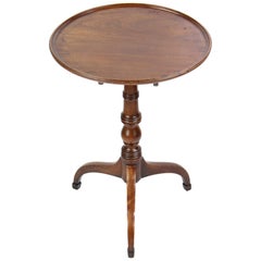 Antique English Georgian Mahogany Tilt-Top Tripod Wine Table, circa 1800