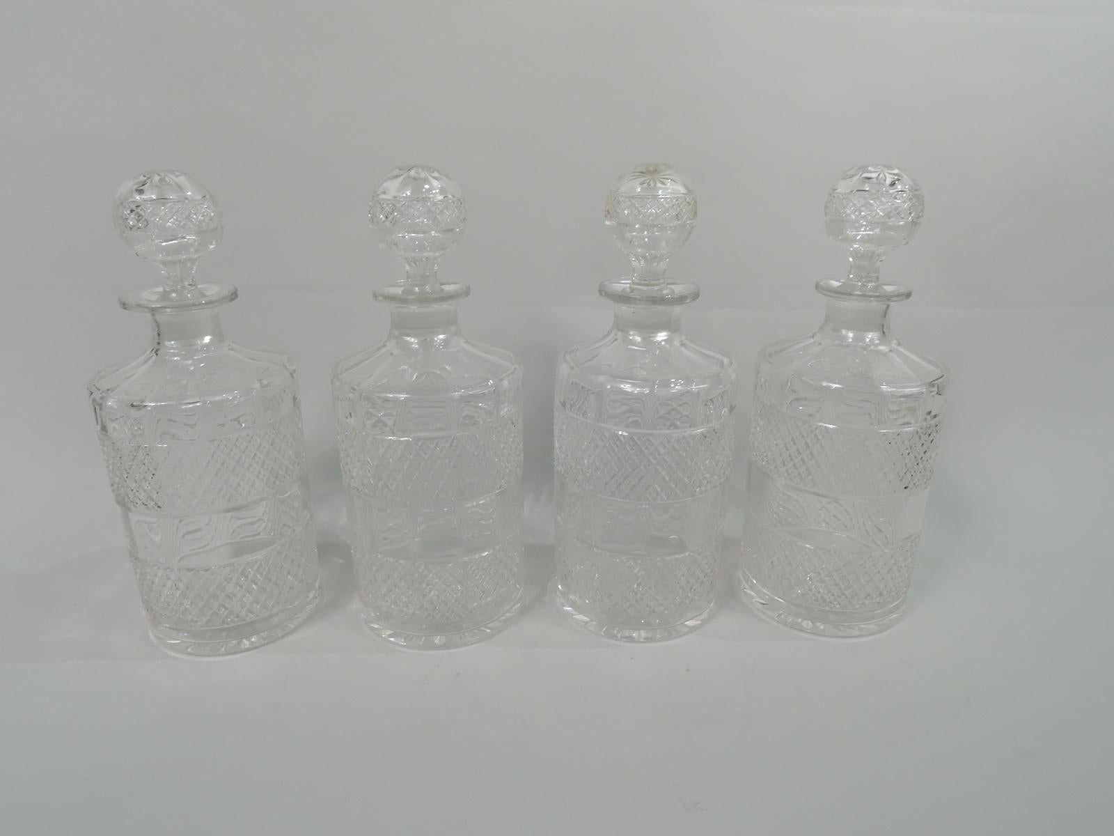 Antique English Georgian Neoclassical Decanter Stand with Bottles 3