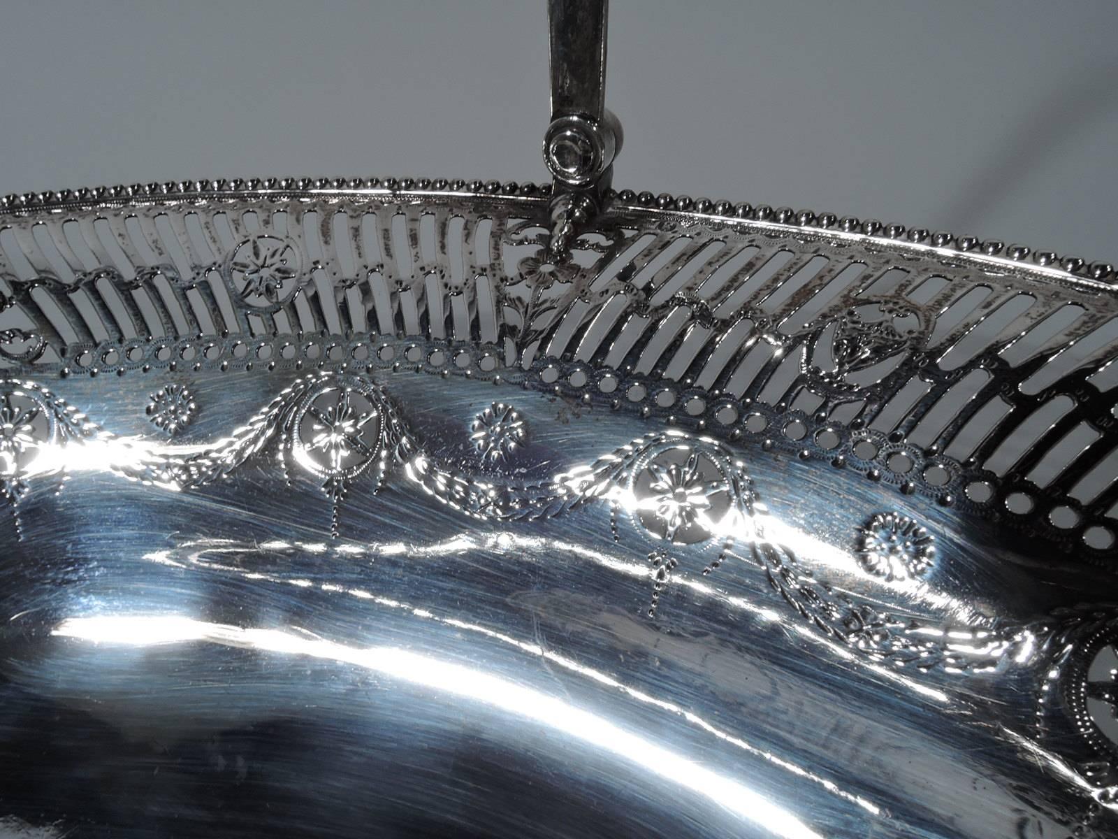 Antique English Georgian Neoclassical Sterling Silver Basket 1