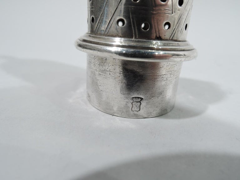 18th Century Antique English Georgian Neoclassical Sterling Silver Condiment Caster For Sale