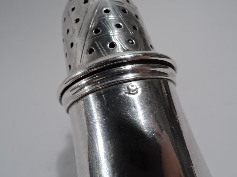 Antique English Georgian Neoclassical Sterling Silver Condiment Caster For Sale 1