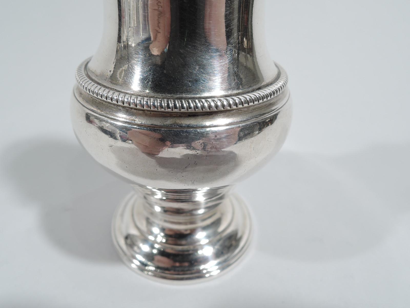 18th Century Antique English Georgian Neoclassical Sterling Silver Condiment Shaker