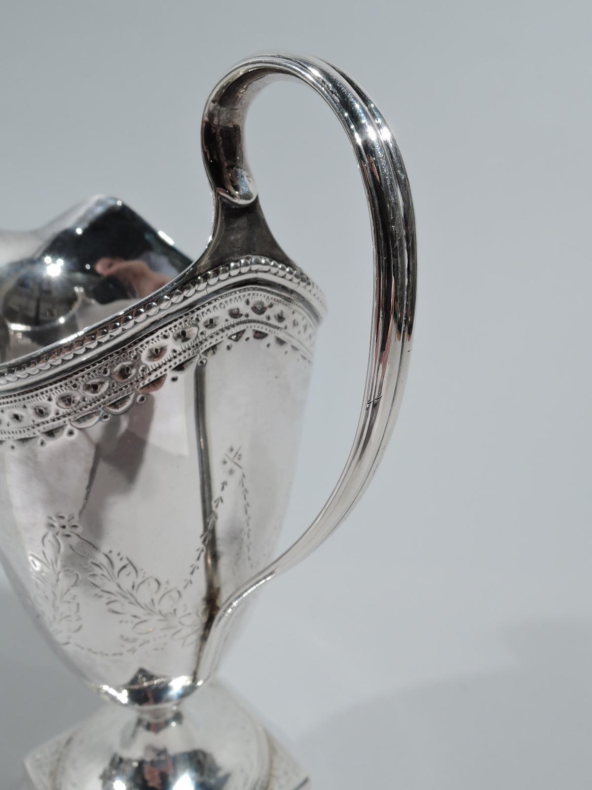 Late 18th Century Antique English Georgian Neoclassical Sterling Silver Creamer