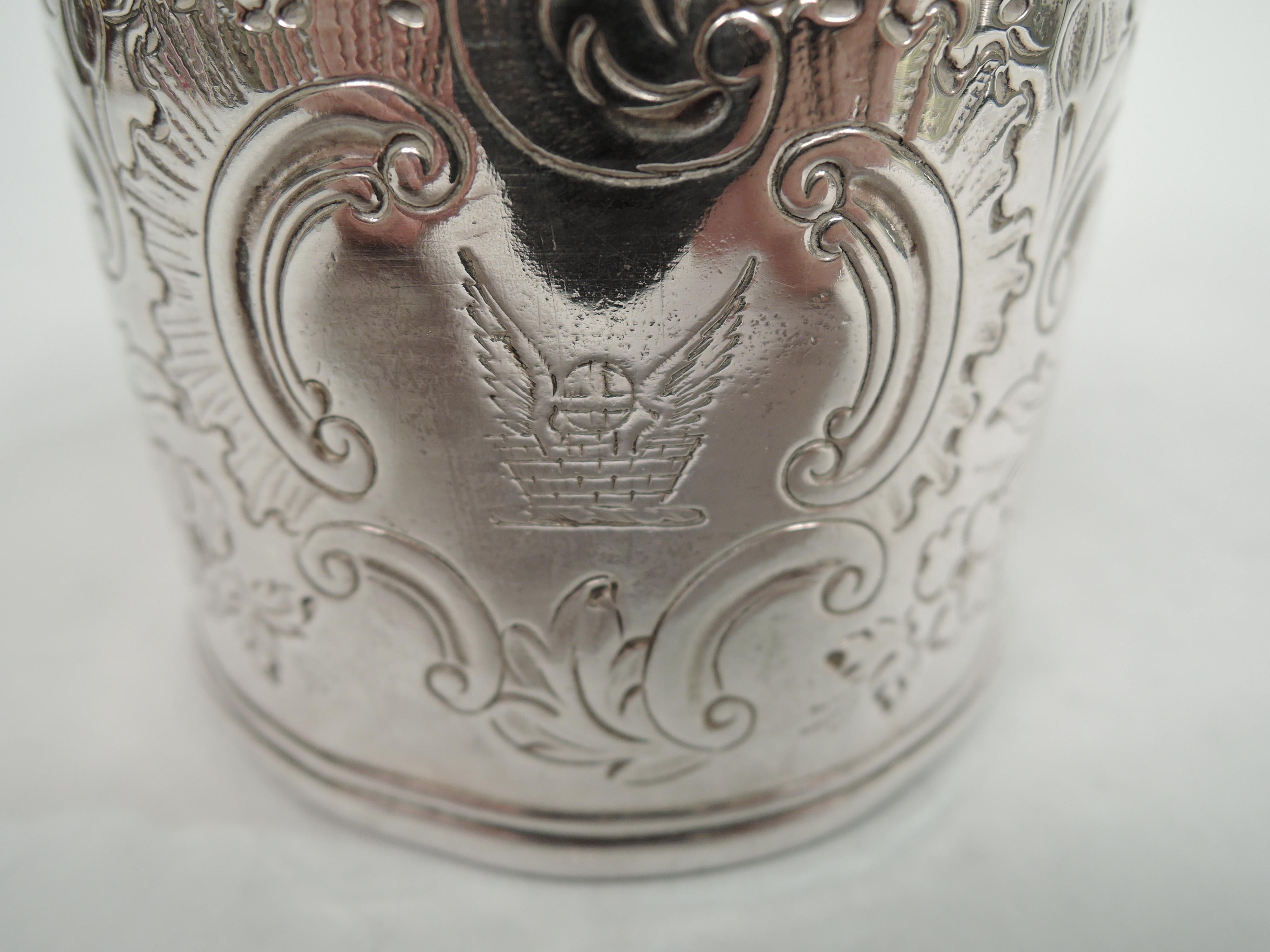 Antiker englischer, georgianischer, neoklassizistischer Senftopf aus Sterlingsilber  im Zustand „Gut“ im Angebot in New York, NY