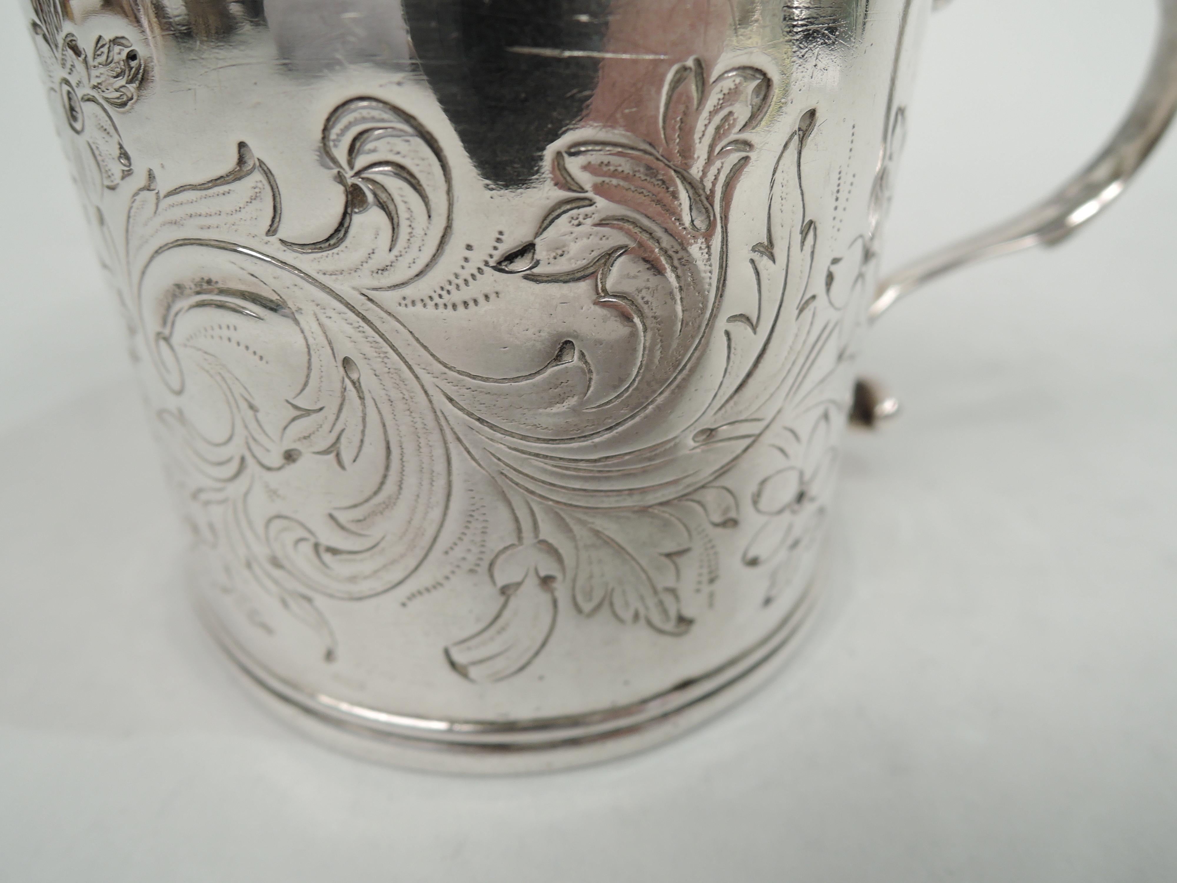 Antique English Georgian Neoclassical Sterling Silver Mustard Pot  For Sale 2