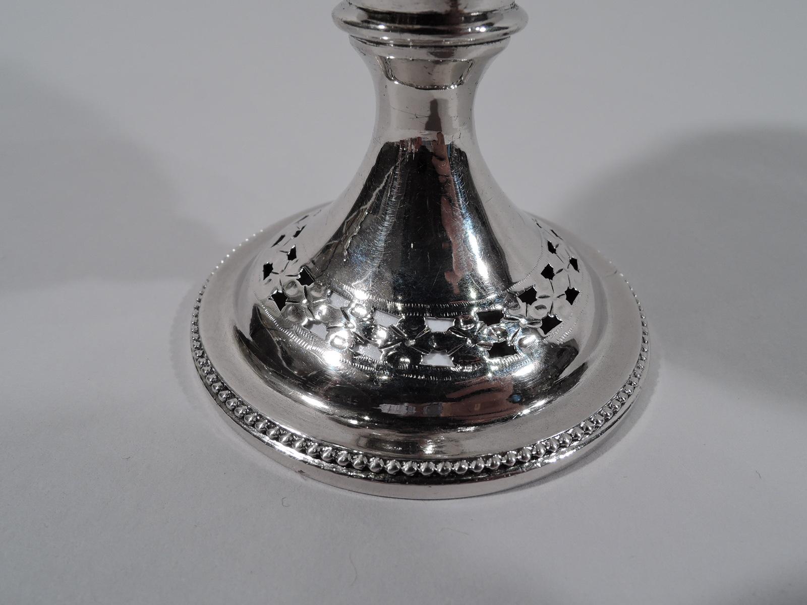Antique English Georgian Neoclassical Sterling Silver Sugar Basket 1
