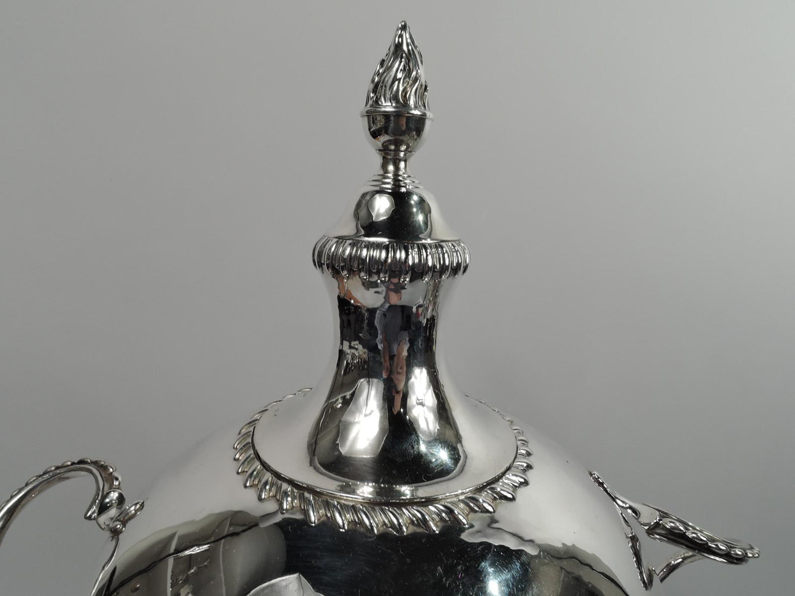 Mid-18th Century Antique English Georgian Neoclassical Sterling Silver Tea Urn