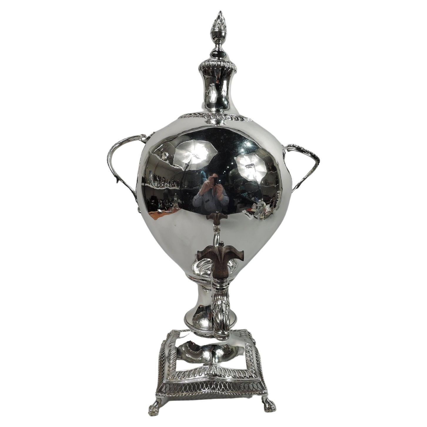 Antique English Georgian Neoclassical Sterling Silver Tea Urn