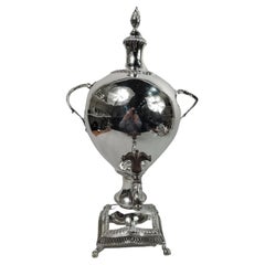 Antique English Georgian Neoclassical Sterling Silver Tea Urn