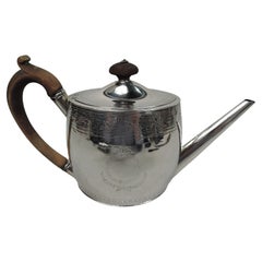 Antique English Georgian Neoclassical Sterling Silver Teapot, 1795