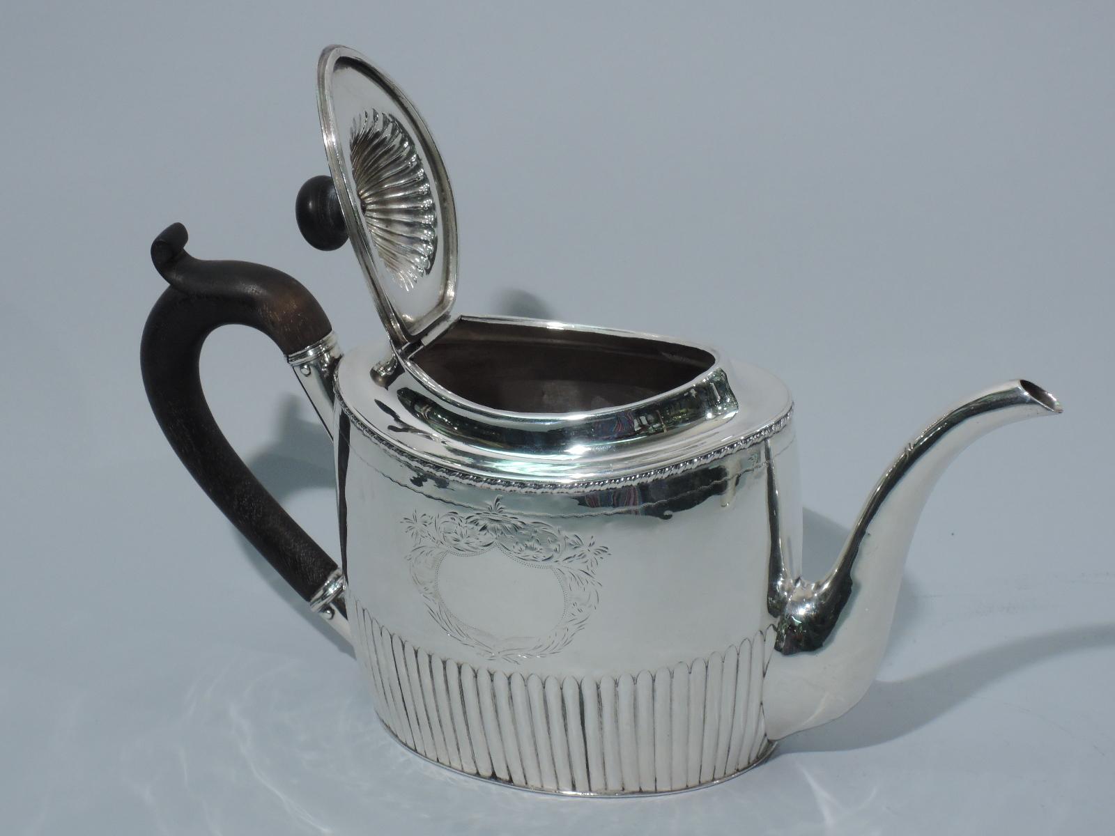 Antique English Georgian Neoclassical Sterling Silver Teapot 1