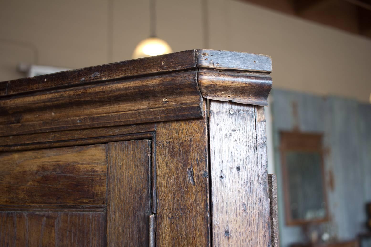 18th Century and Earlier Antique English Georgian Oak Corner Cupboard