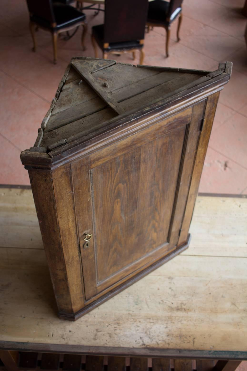 Antique English Georgian Oak Corner Cupboard 3