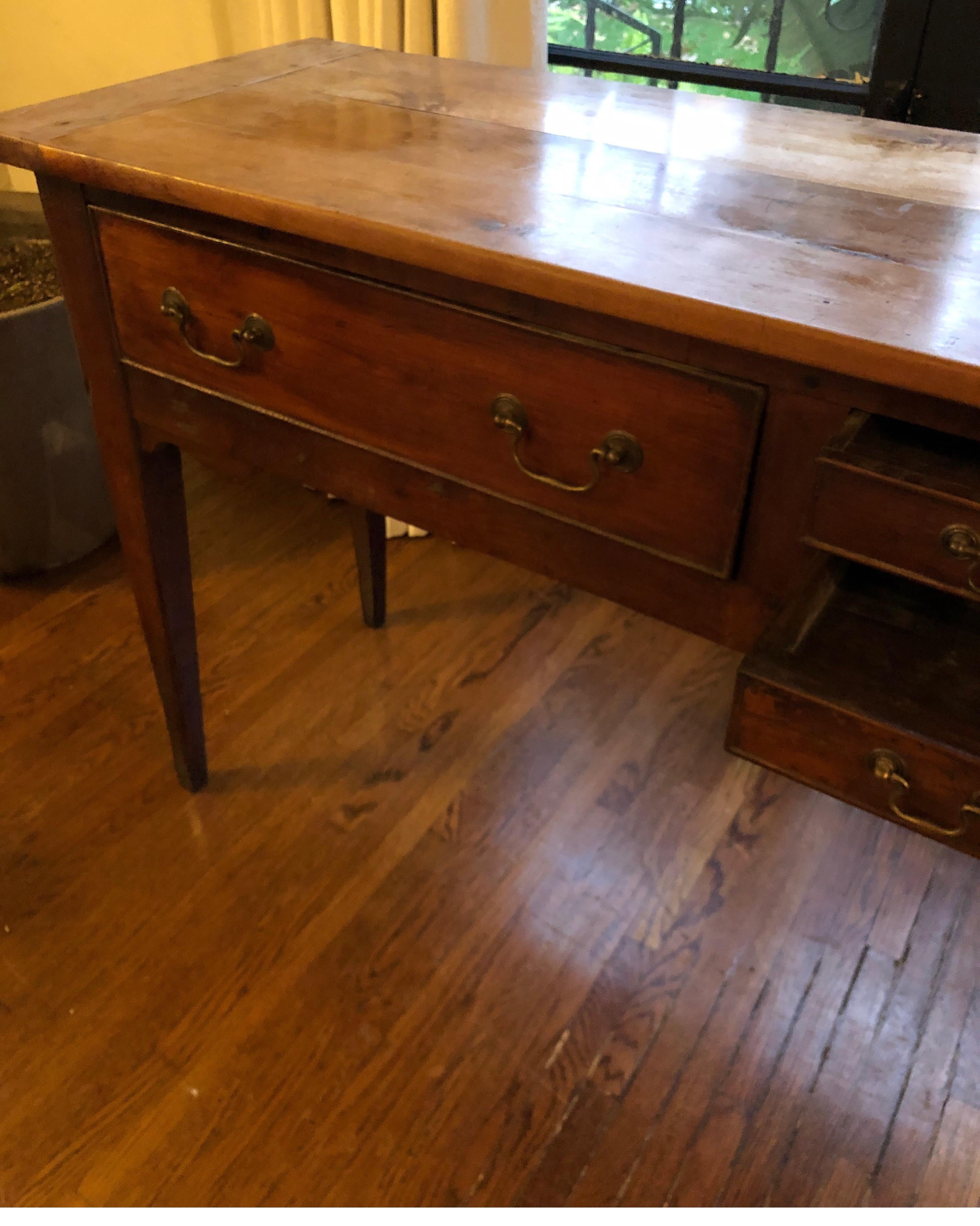 Antique English Georgian Oak Dresser Base with Drawers, Late 18th Century 6