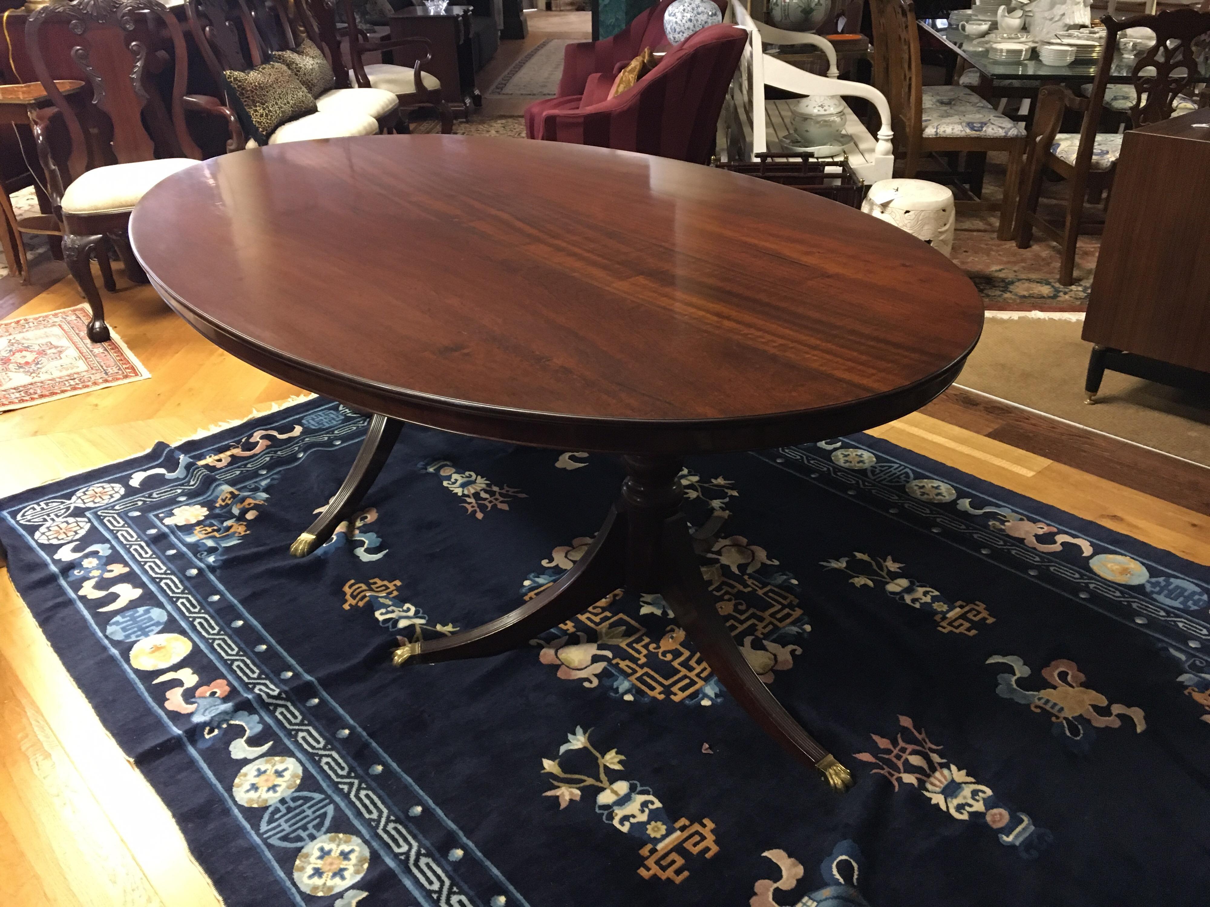 Antique English Georgian Oval Double Pedestal Dining Mahogany Table 6
