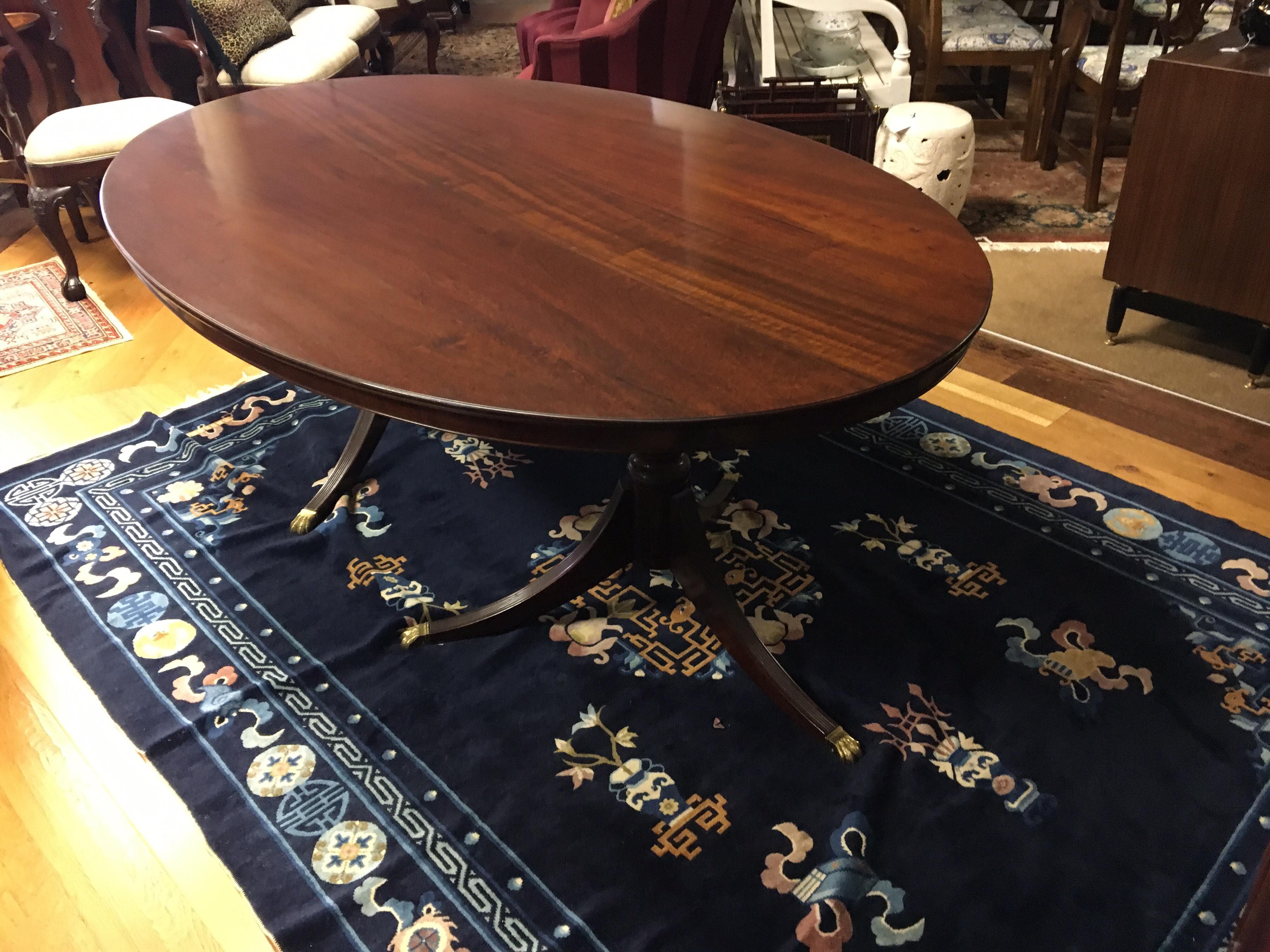 Antique English Georgian Oval Double Pedestal Dining Mahogany Table 1