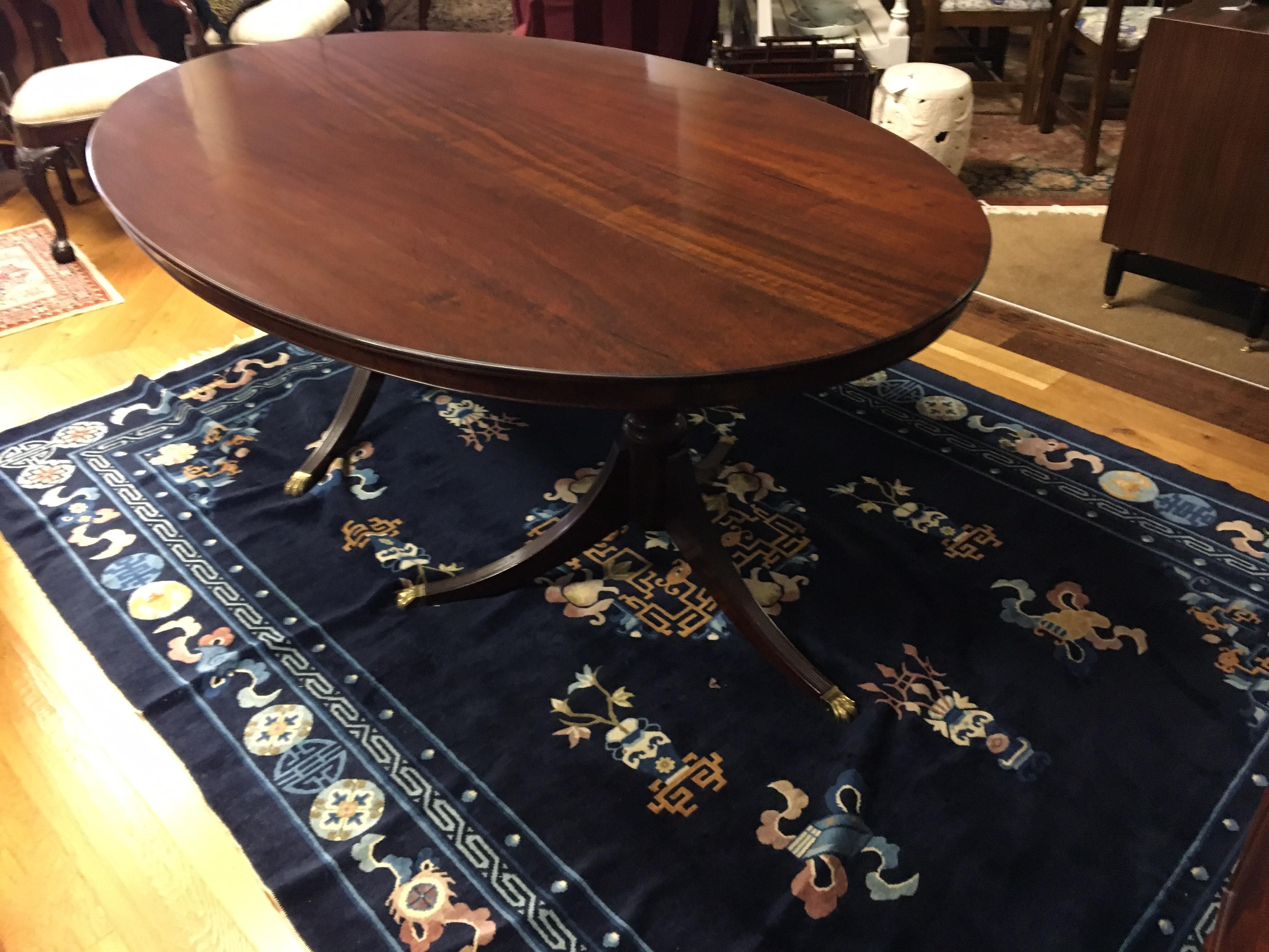 Antique English Georgian Oval Double Pedestal Dining Mahogany Table 2