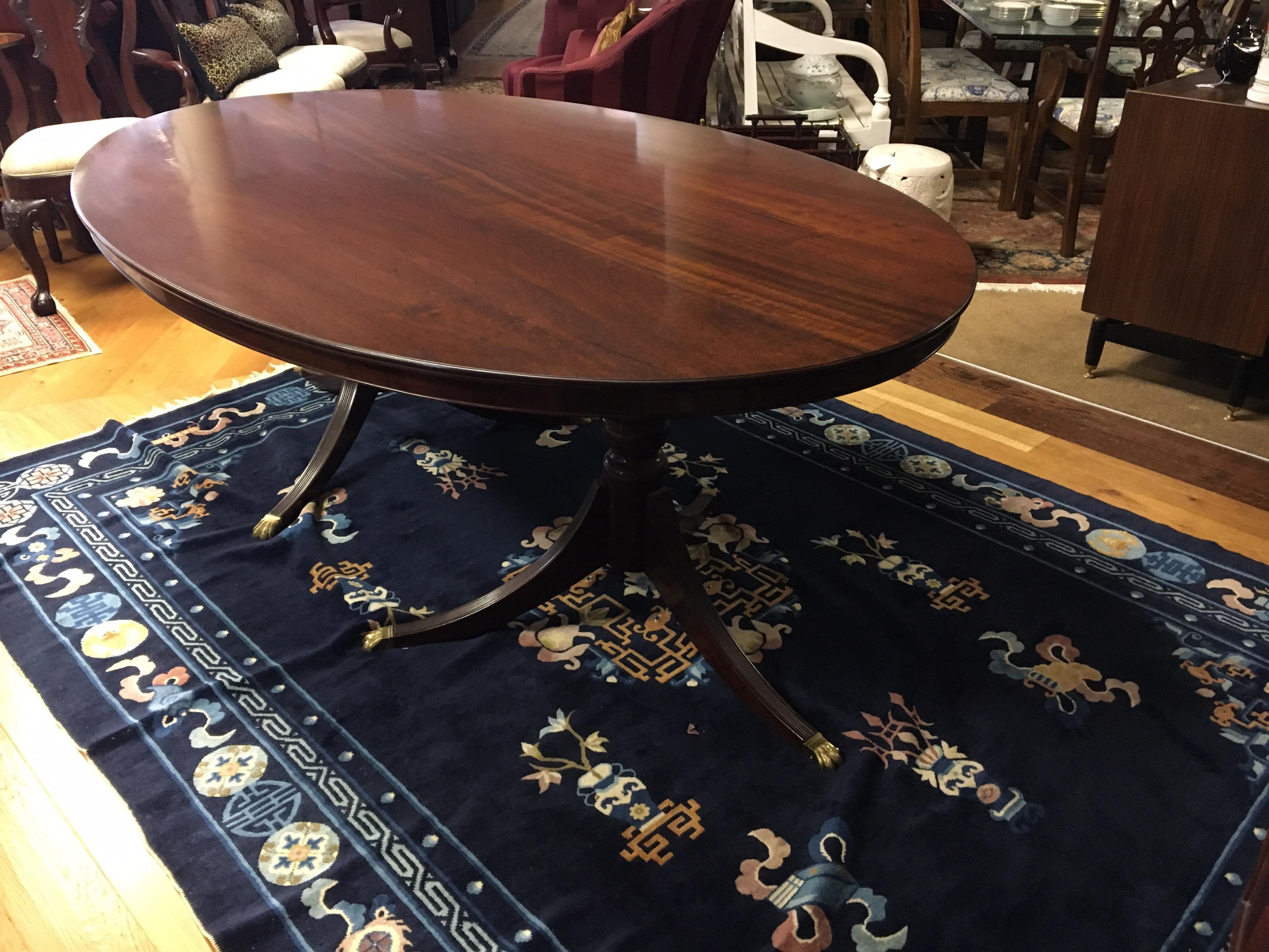 Antique English Georgian Oval Double Pedestal Dining Mahogany Table 3