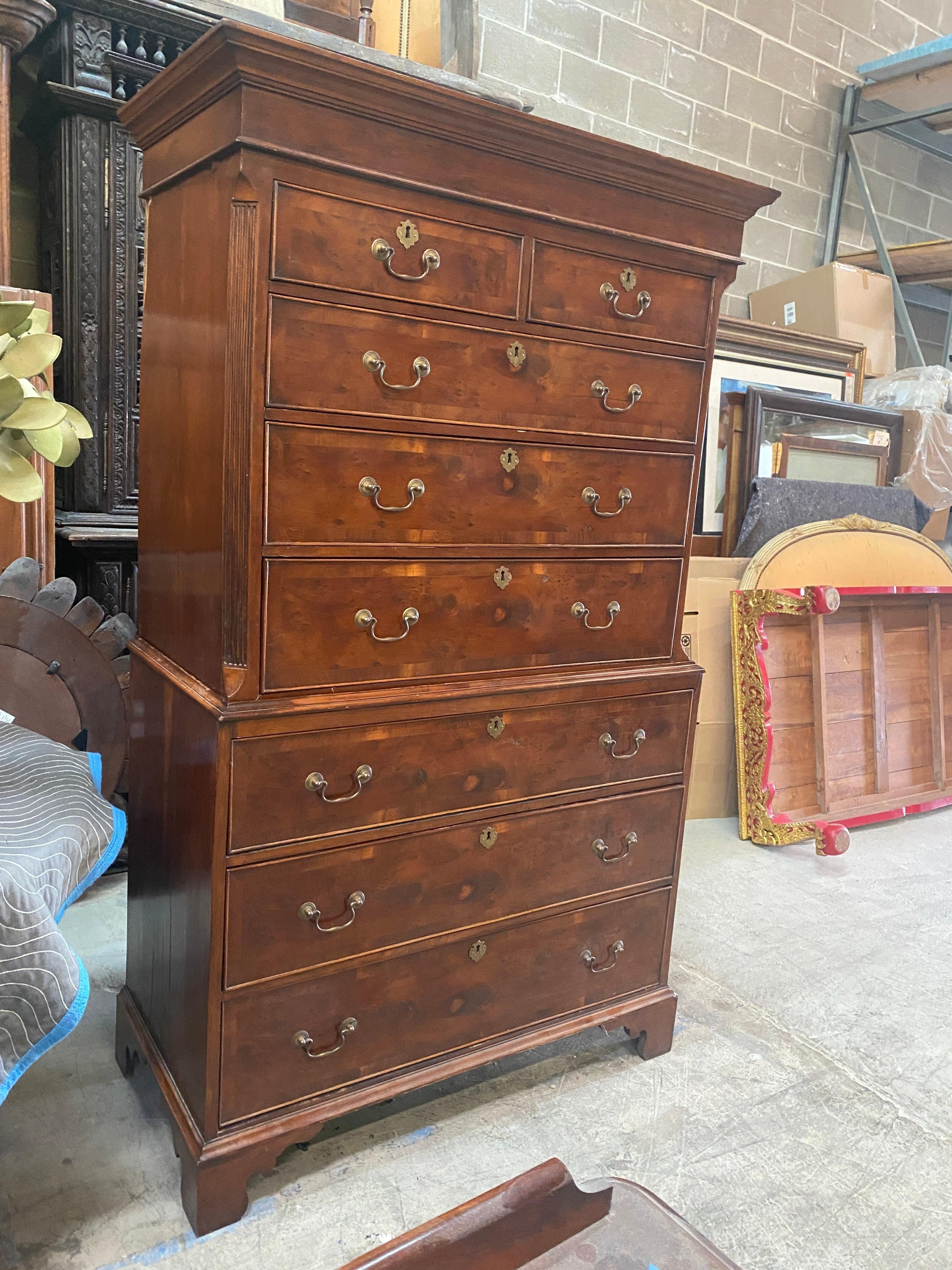 Antique English Georgian Period Mahogany Chest on Chest For Sale 6