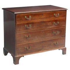 Antique English Georgian Period Mahogany Four Drawer Chest of Drawers