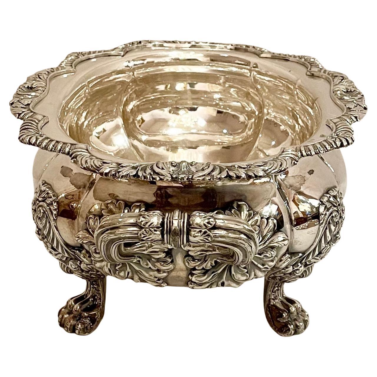 Sopera y Tapa de Plato de Plata de Sheffield del Periodo Georgiano Inglés Antiguo. en venta 5
