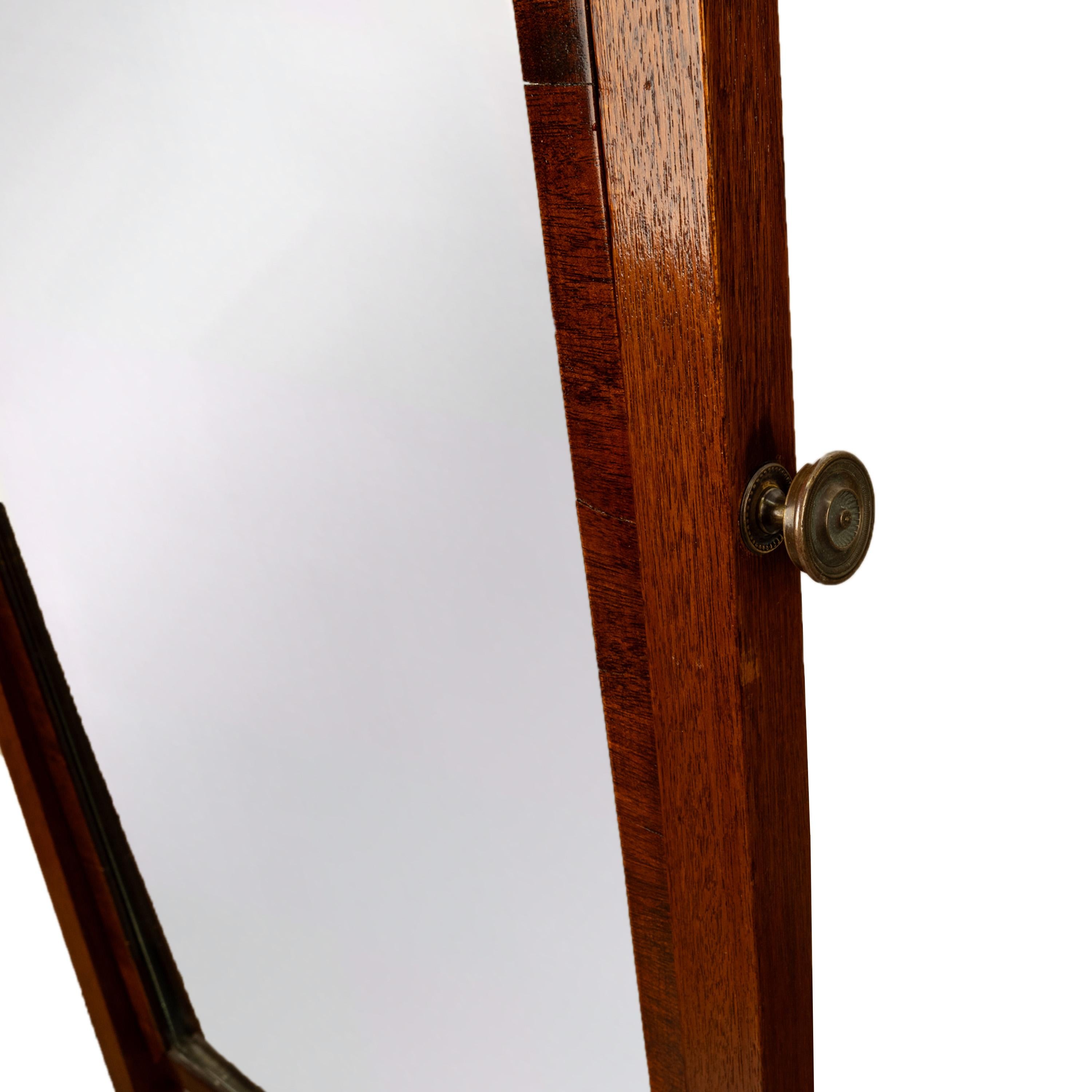 Antique English Georgian Regency Mahogany Cheval Full Length Swing Mirror 1820 For Sale 8