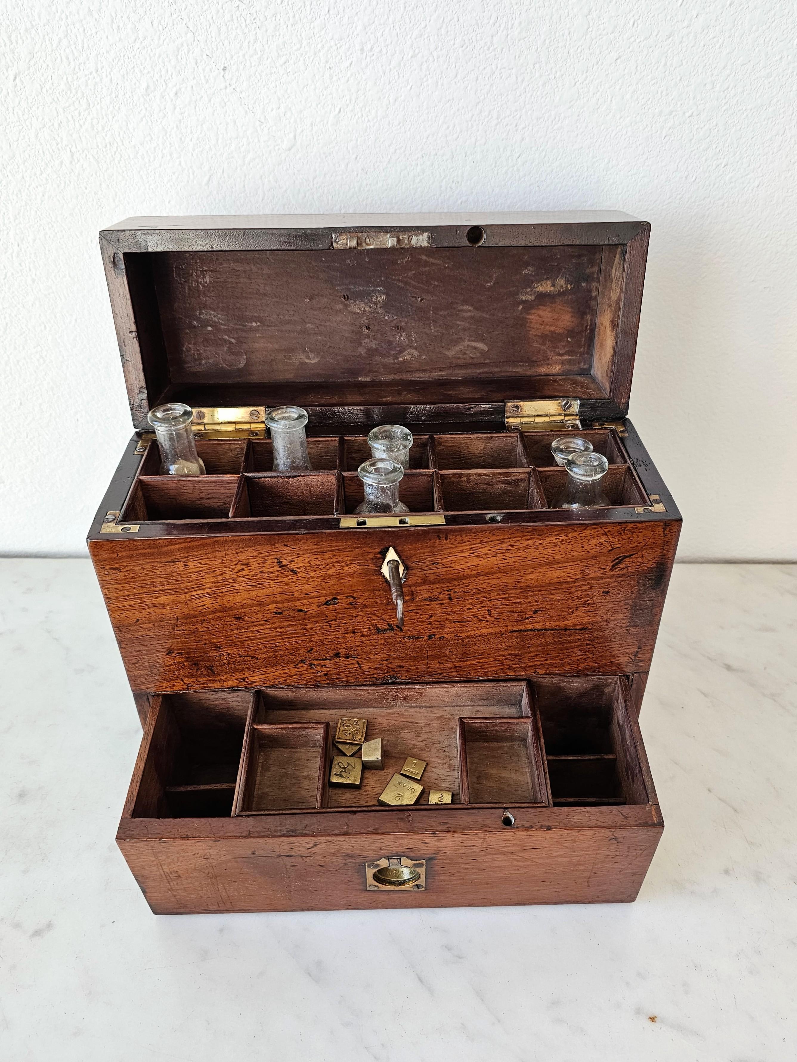 Antique English Georgian Regency Period Mahogany Apothecary Box 3