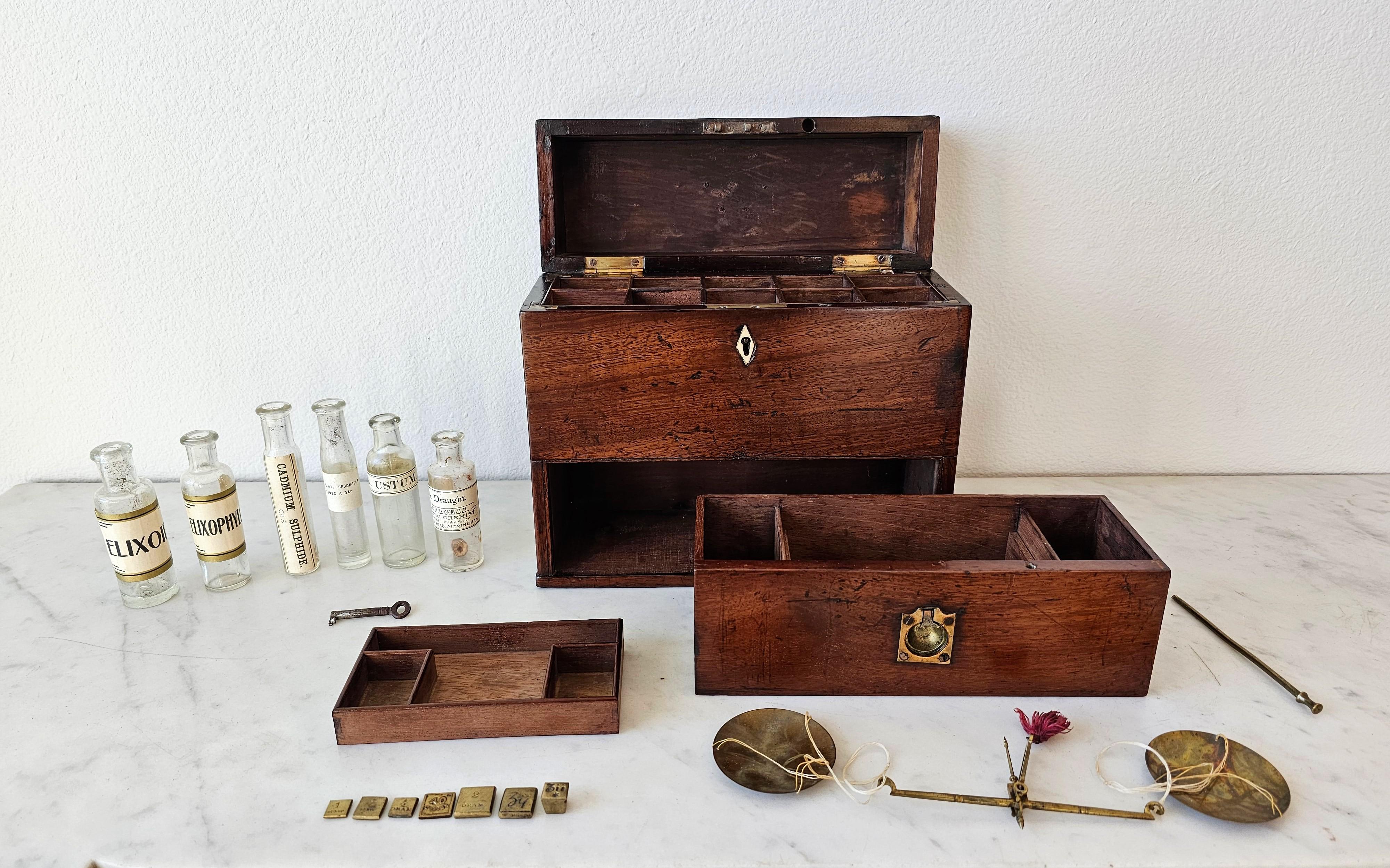 Antique English Georgian Regency Period Mahogany Apothecary Box 5