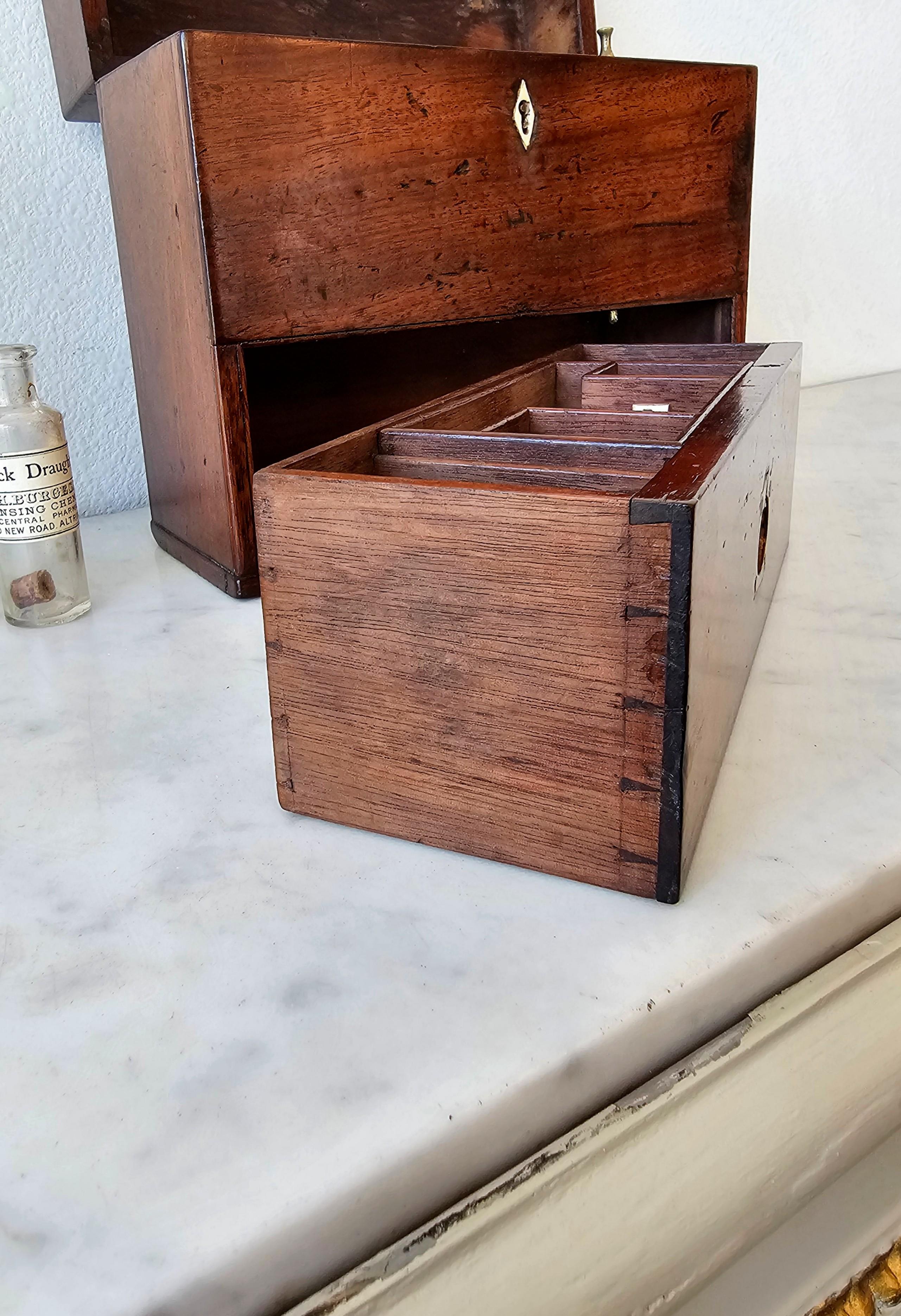 Antique English Georgian Regency Period Mahogany Apothecary Box 9