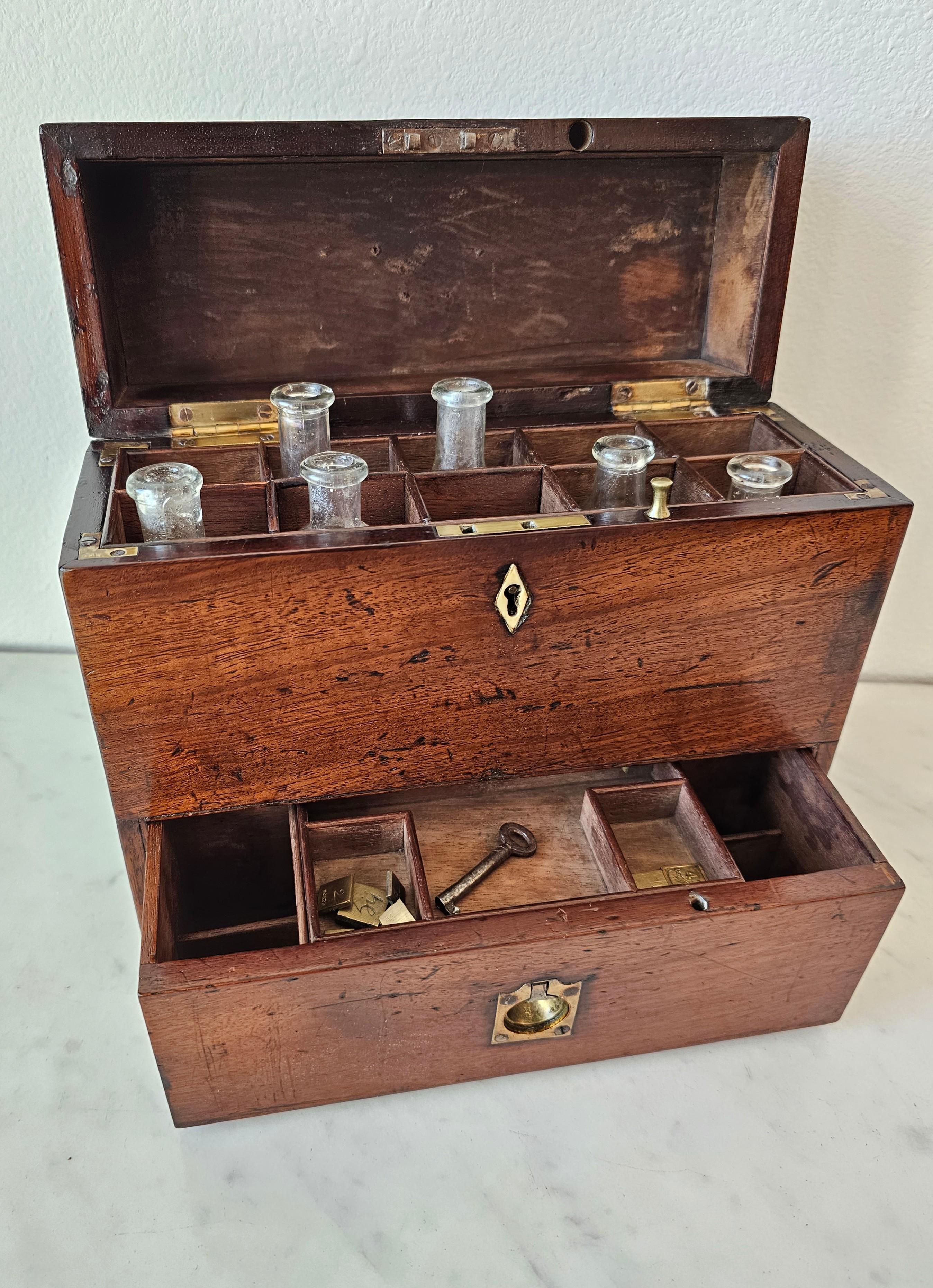 Antique English Georgian Regency Period Mahogany Apothecary Box 10