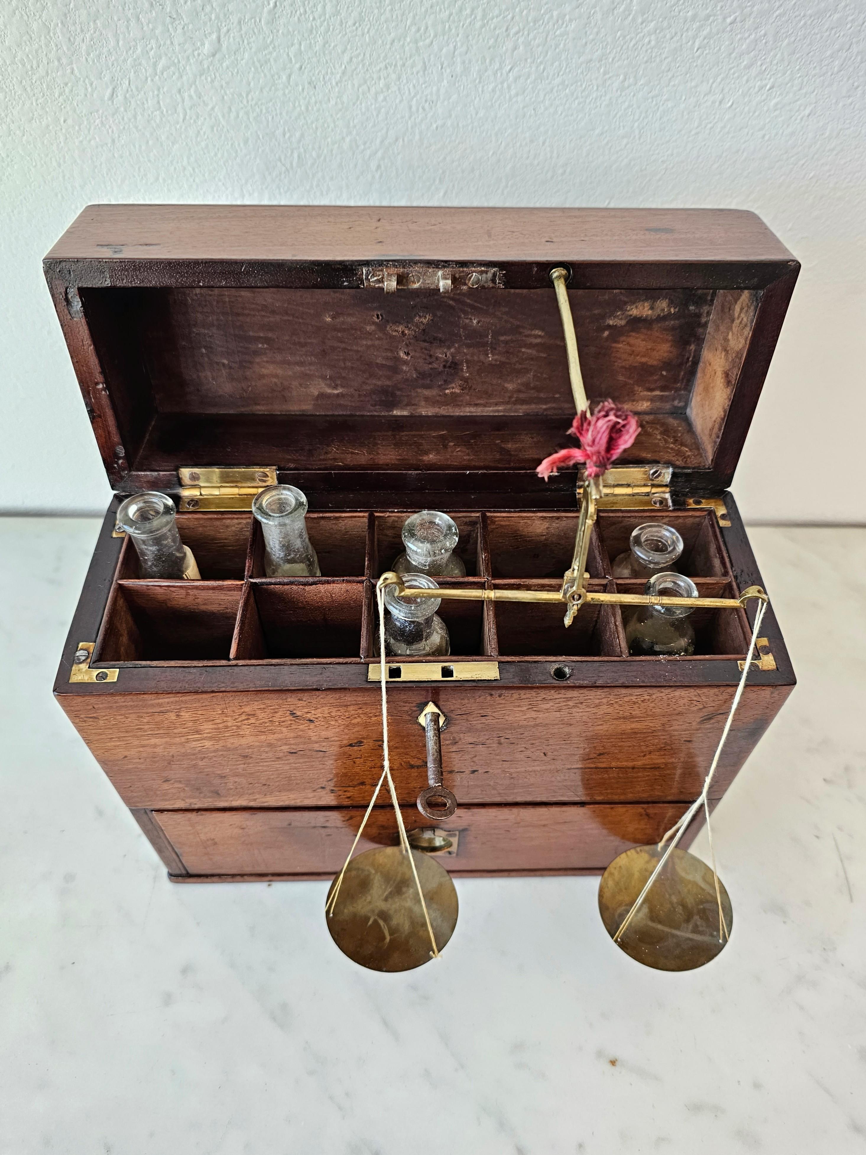 Antique English Georgian Regency Period Mahogany Apothecary Box 11