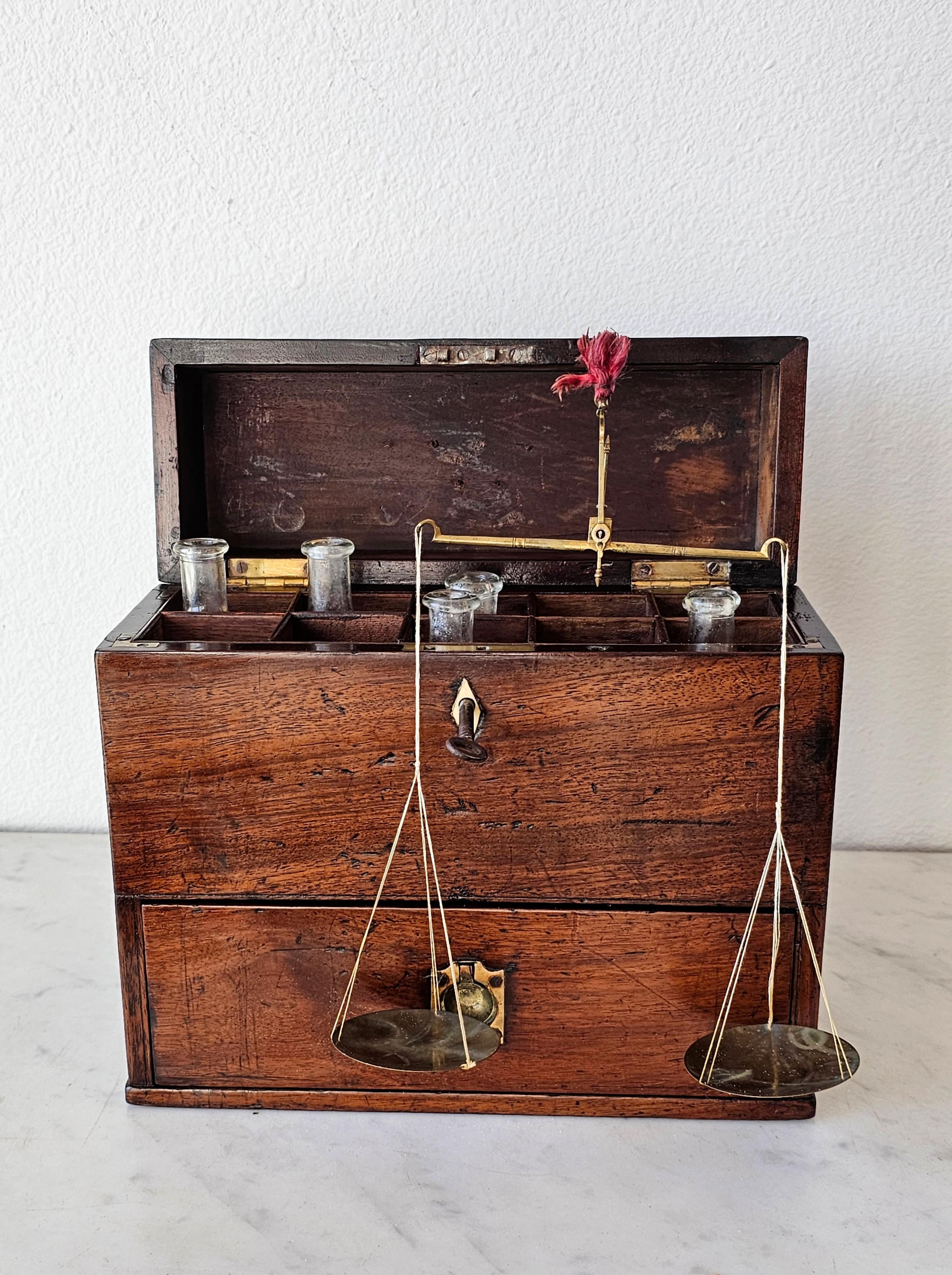 Antique English Georgian Regency Period Mahogany Apothecary Box 12