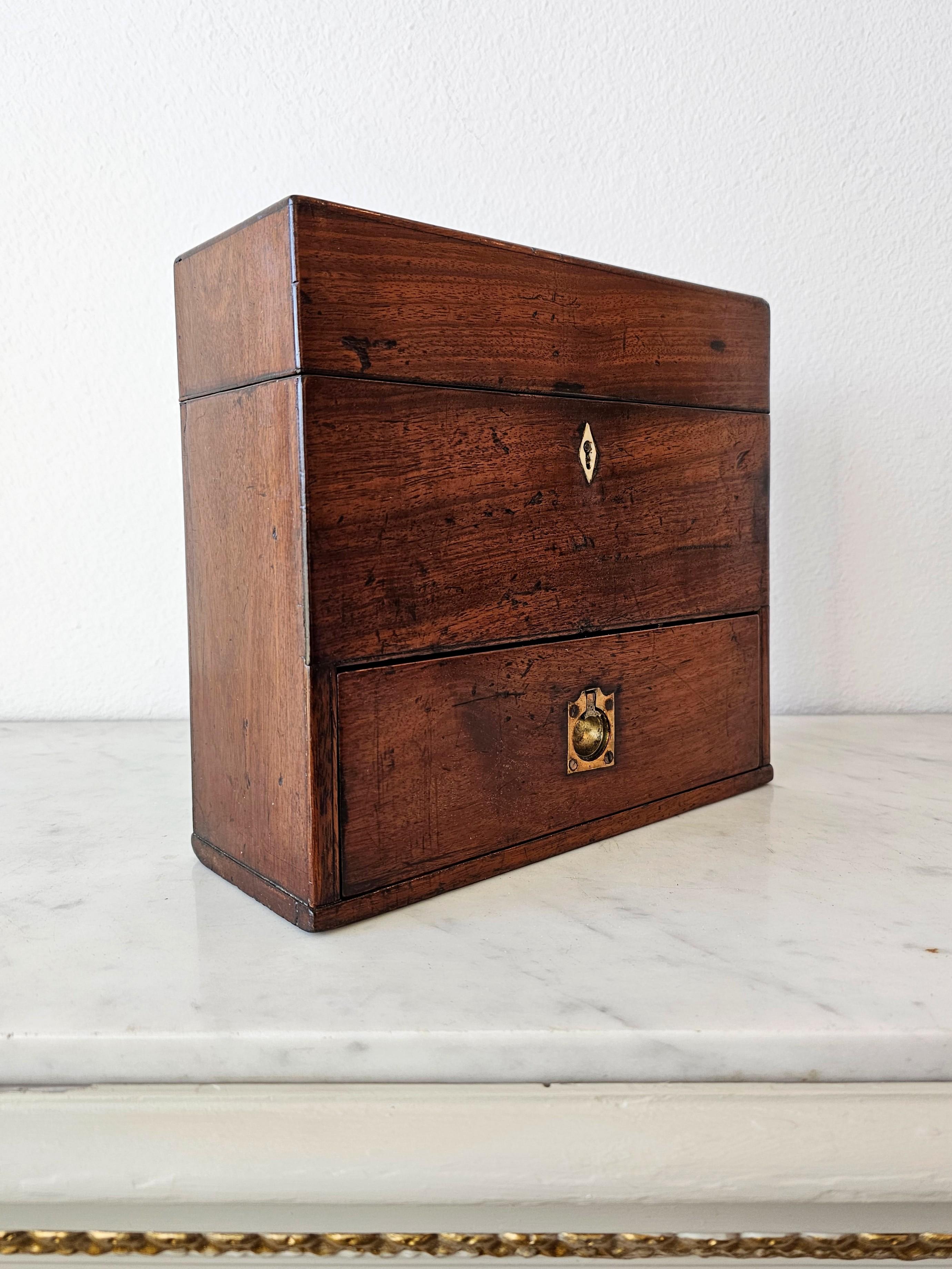 Antique English Georgian Regency Period Mahogany Apothecary Box 13