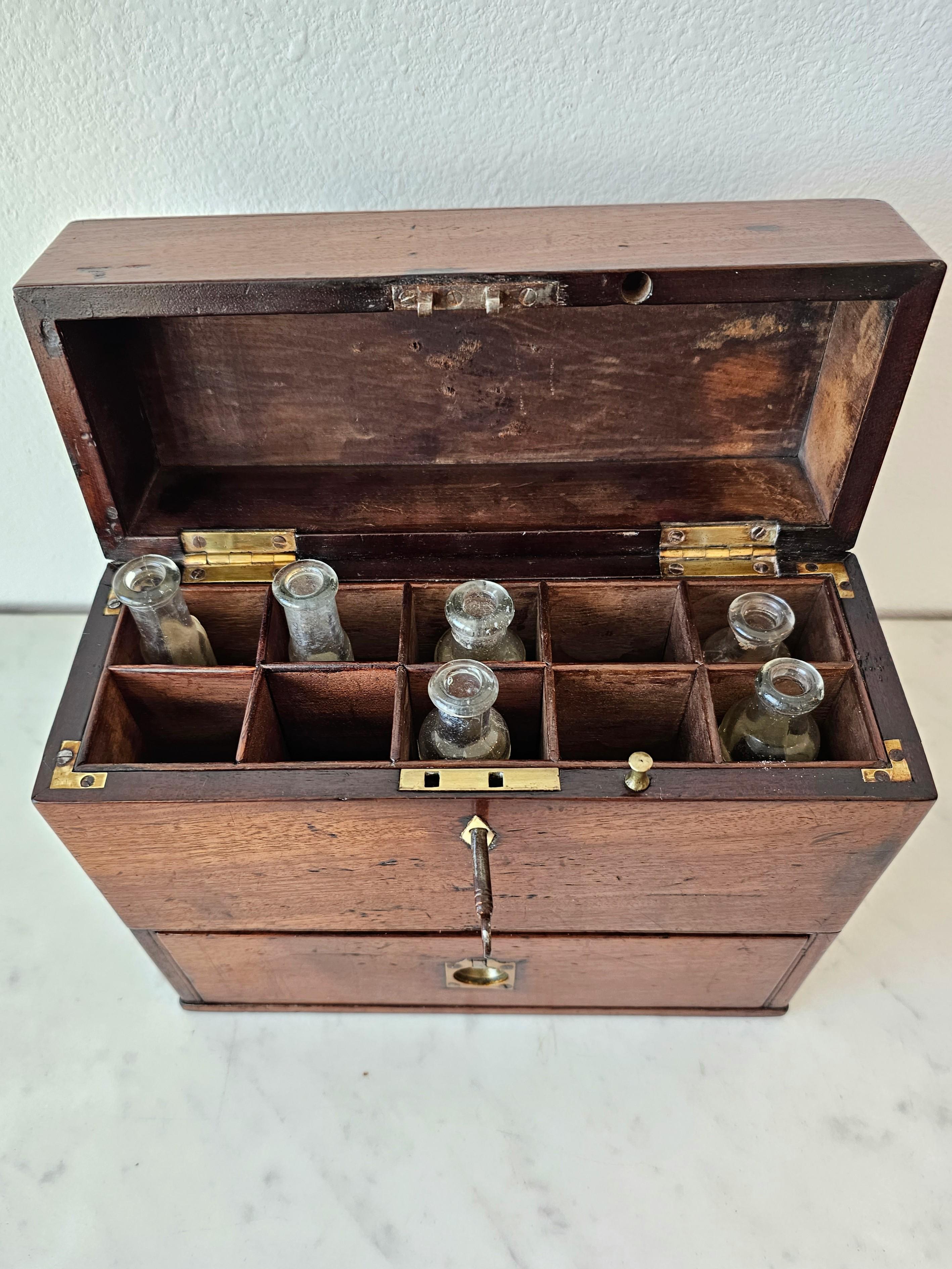 Antique English Georgian Regency Period Mahogany Apothecary Box 2