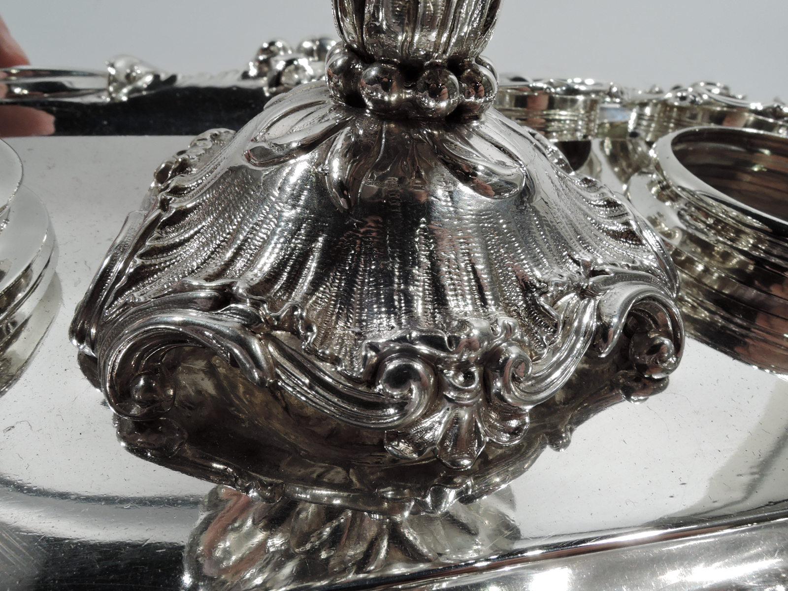 Antique English Georgian Regency Sterling Silver Inkstand In Excellent Condition In New York, NY