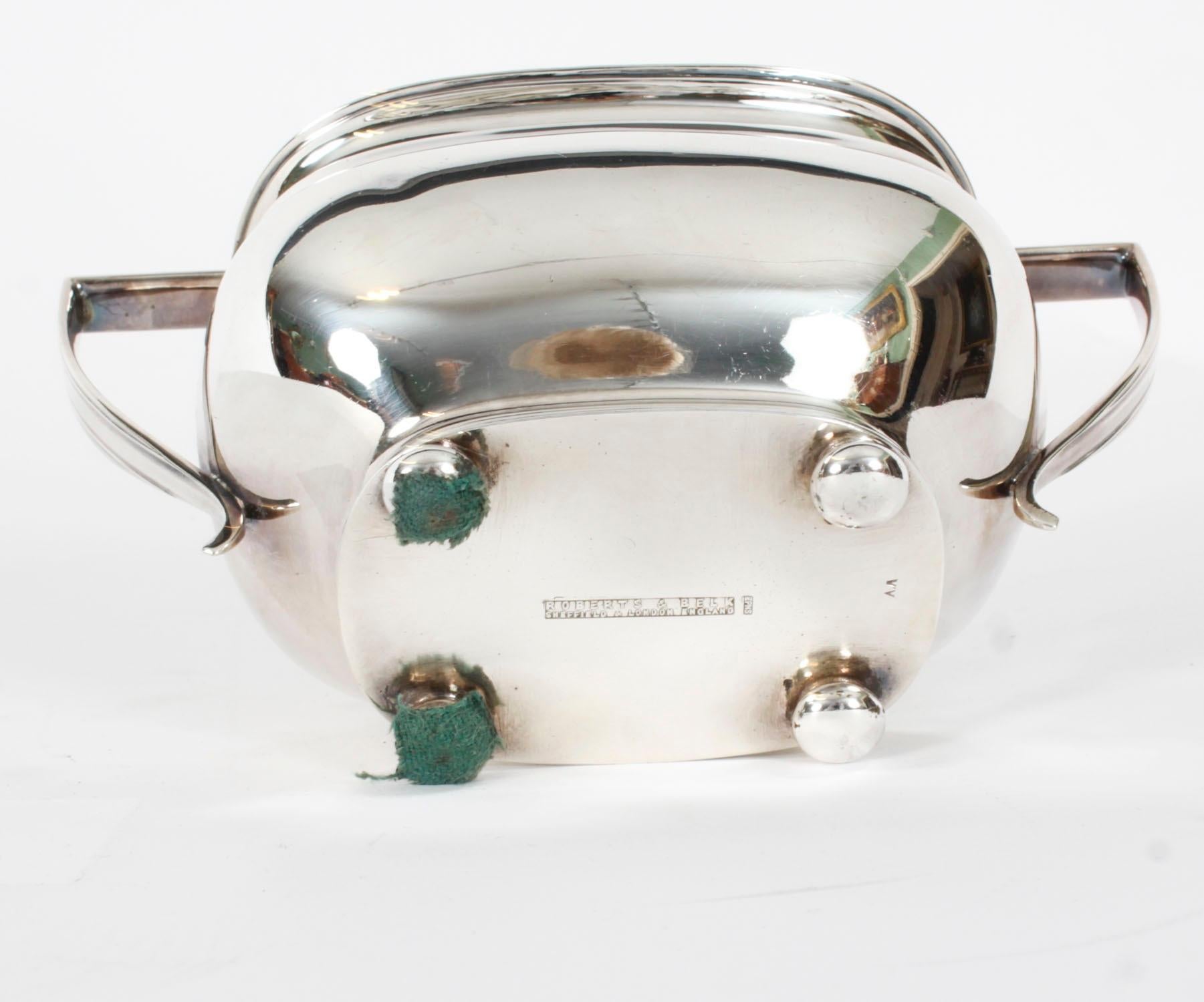 Antique English Georgian Revival Silver Plate Tea Service 20th Century 12