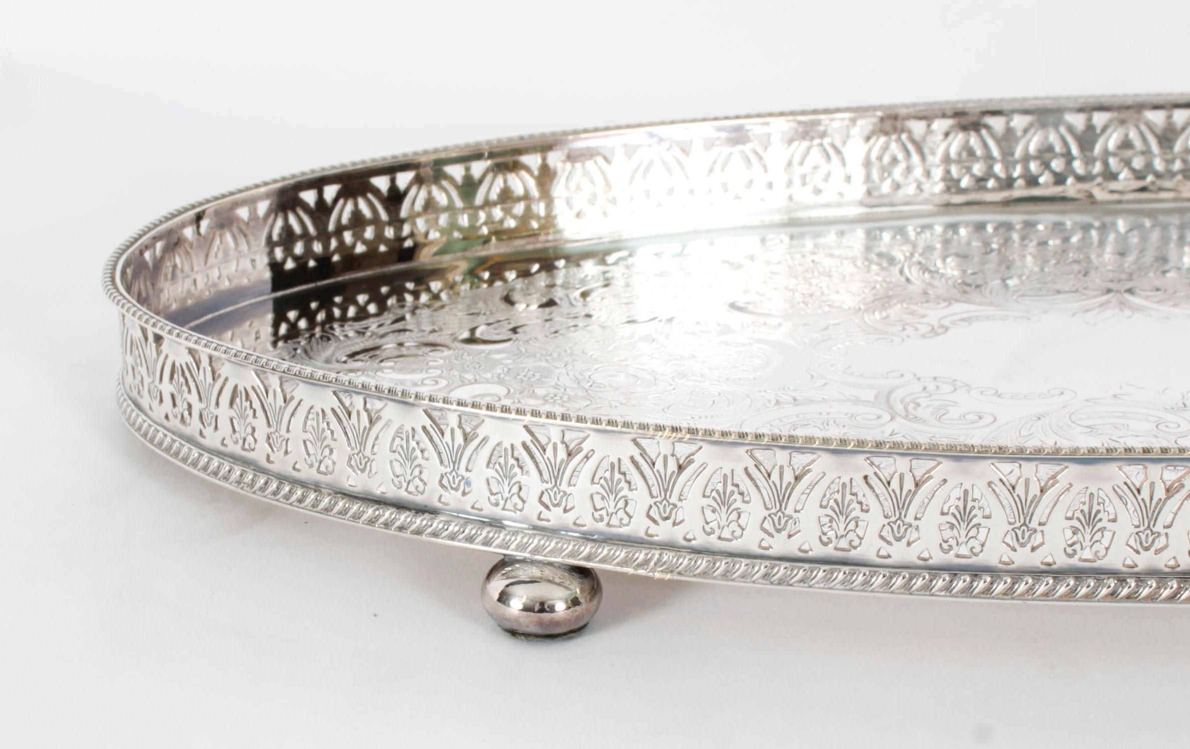 Antique English Georgian Revival Silver Plate Tea Service 20th Century 4