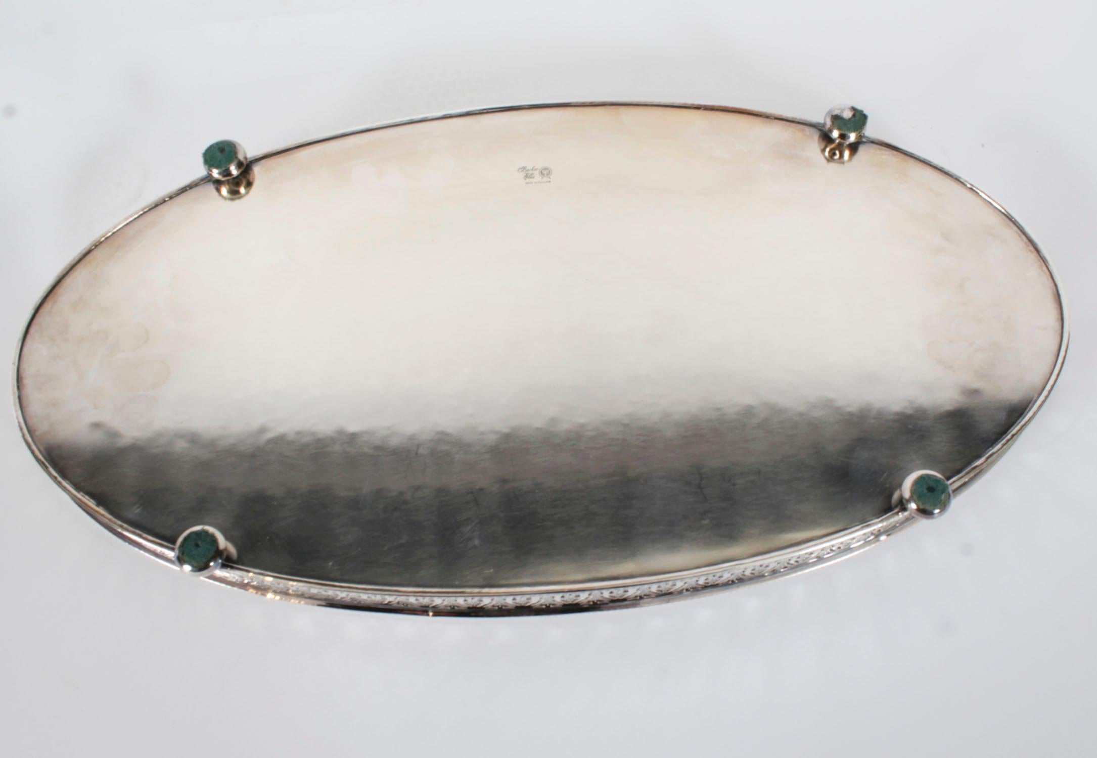 Antique English Georgian Revival Silver Plate Tea Service 20th Century 5