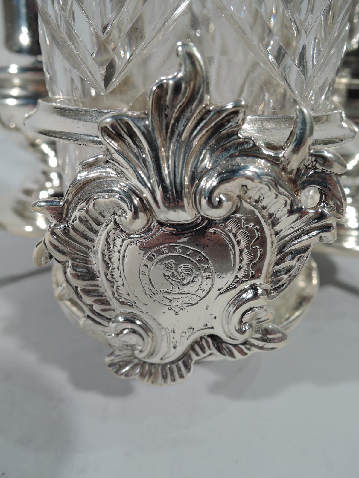 Antique English Georgian Rococo Sterling Silver Cruet Stand In Good Condition In New York, NY
