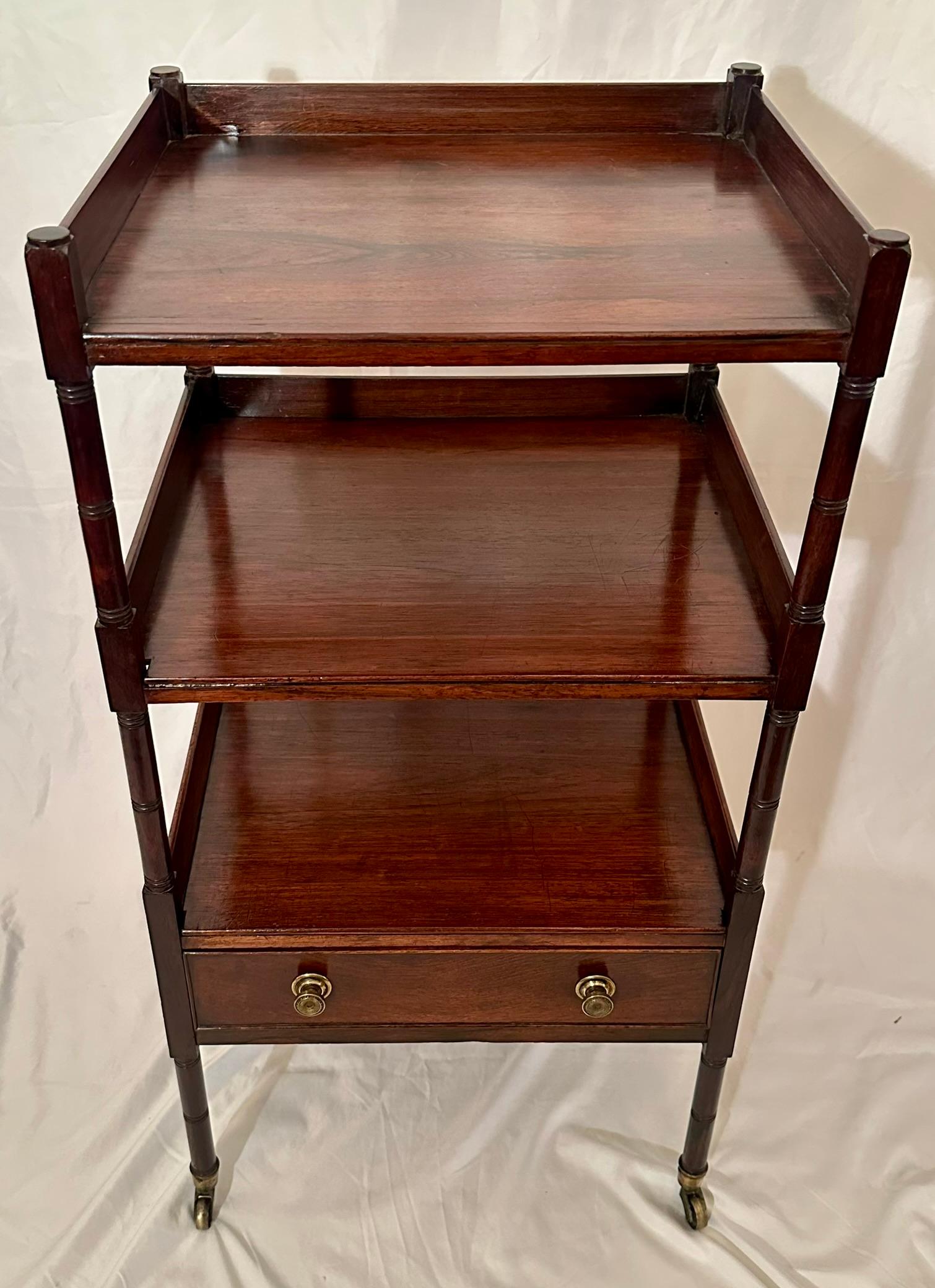 Antique English Georgian Rosewood 3 Tier Etagere, Circa 1830's. For Sale 1