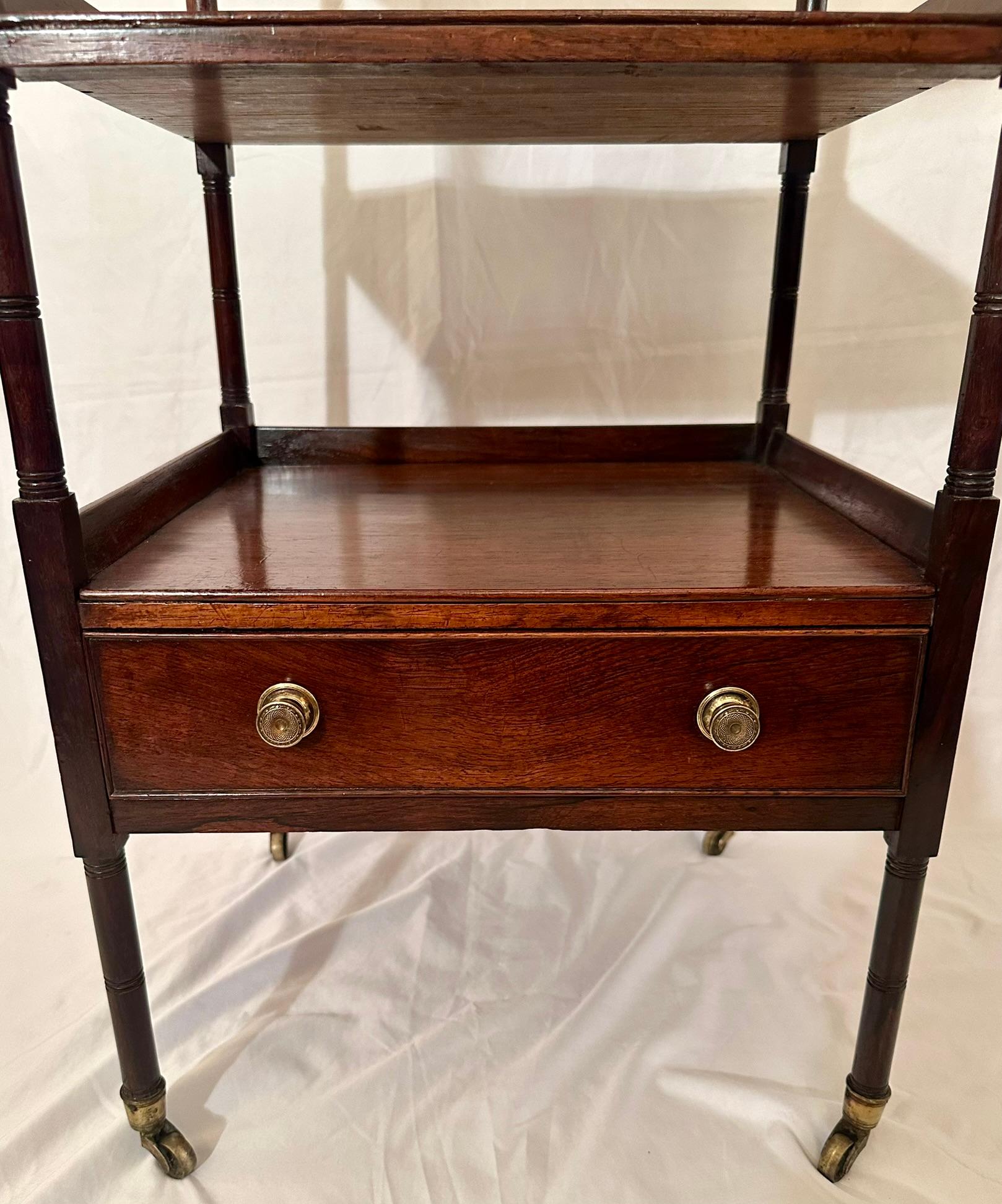 Antique English Georgian Rosewood 3 Tier Etagere, Circa 1830's. For Sale 3