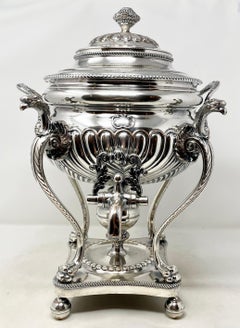Antique English Georgian Sheffield Silver Tea Server Urn, Circa 1830-1840.