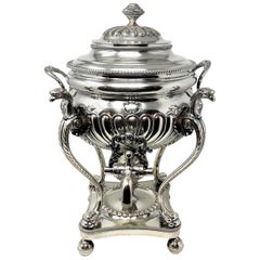 Antique English Georgian Sheffield Silver Tea Server Urn, Circa 1830-1840.