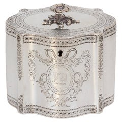 Ancienne boîte à thé en argent de style géorgien anglais par William Vincent