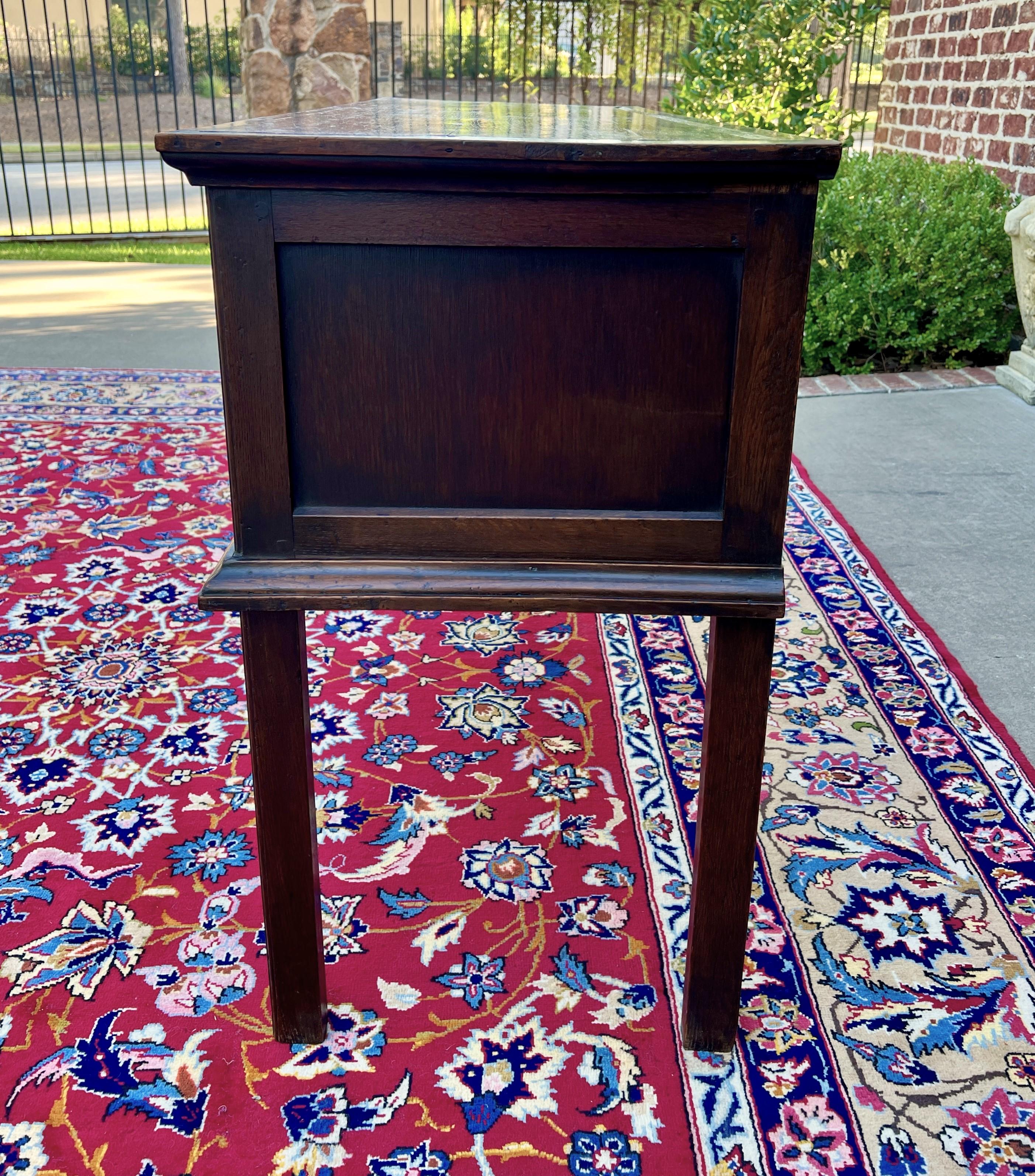 Ancienne table de canapé géorgien anglaise d'entrée table console à 3 tiroirs en chêne 19ème siècle 5