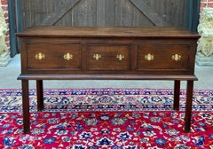 Antiker englischer georgianischer Sofatisch, Eingangstisch, Konsole mit 3 Schubladen, Eiche, 19. Jahrhundert